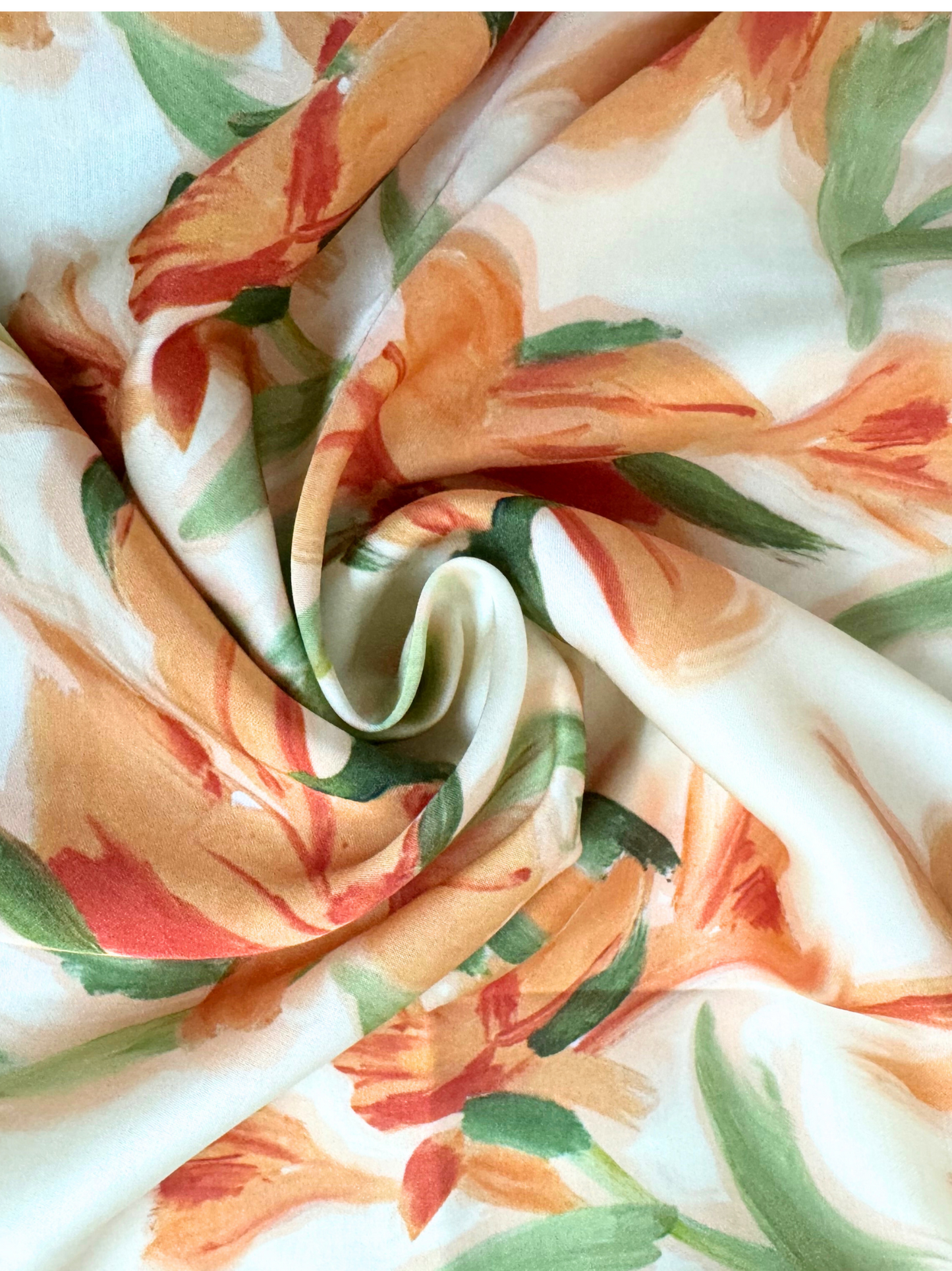 Silk Modal Blend Frangipani Print Smart, Relaxed Top 3119