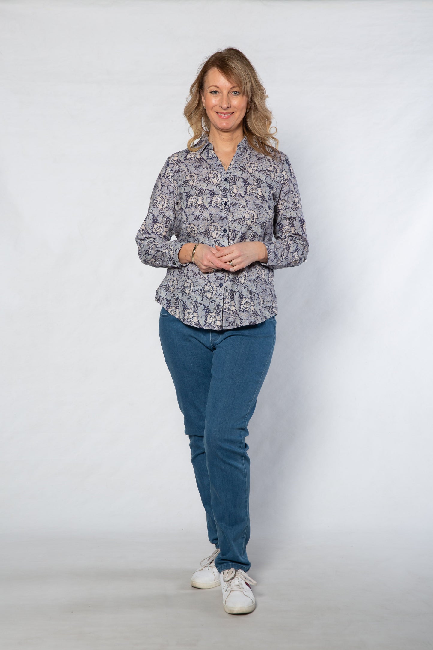 Long sleeve morris floral print shirt - #3512