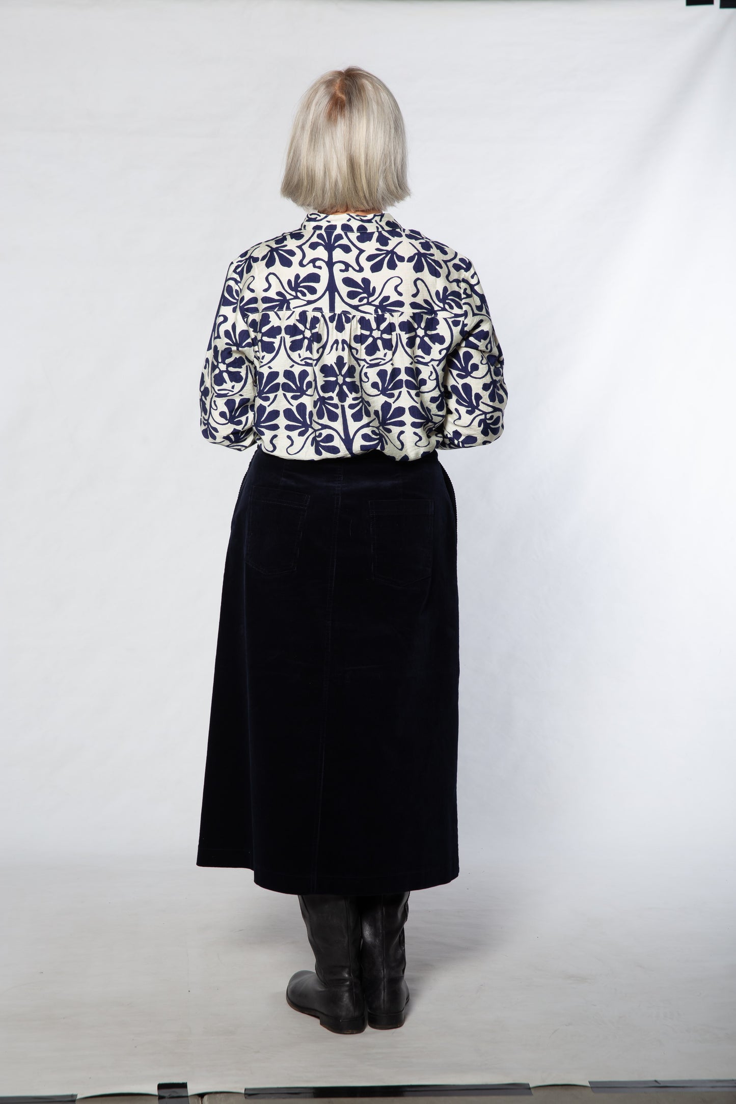Stretch Corduroy A-Line Skirt – 4311 Navy