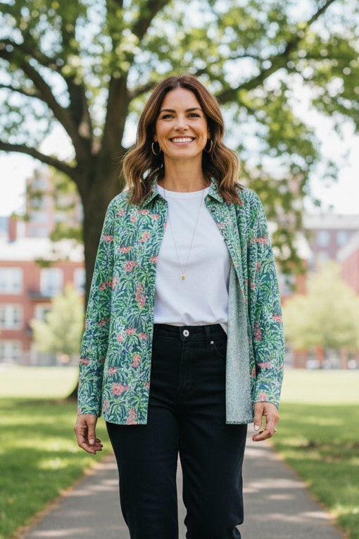 Pure Cotton Long Sleeve Floral Shirt – Style #3962