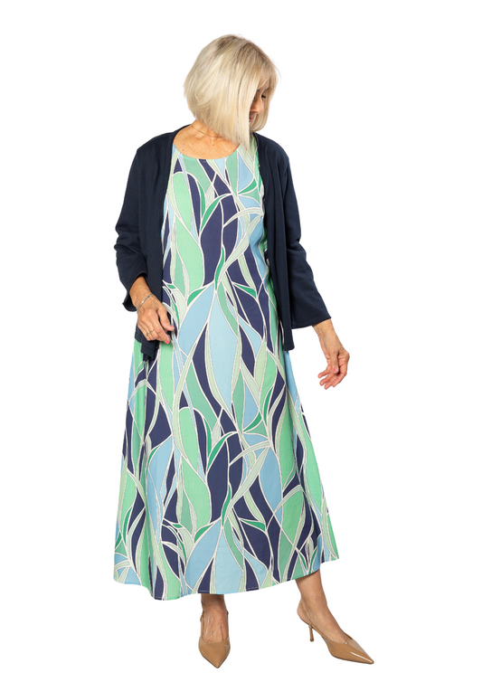 100% Cotton 3/4 Sleeve Light Weight Summer Knit Bolero Cardi #5133 - Navy