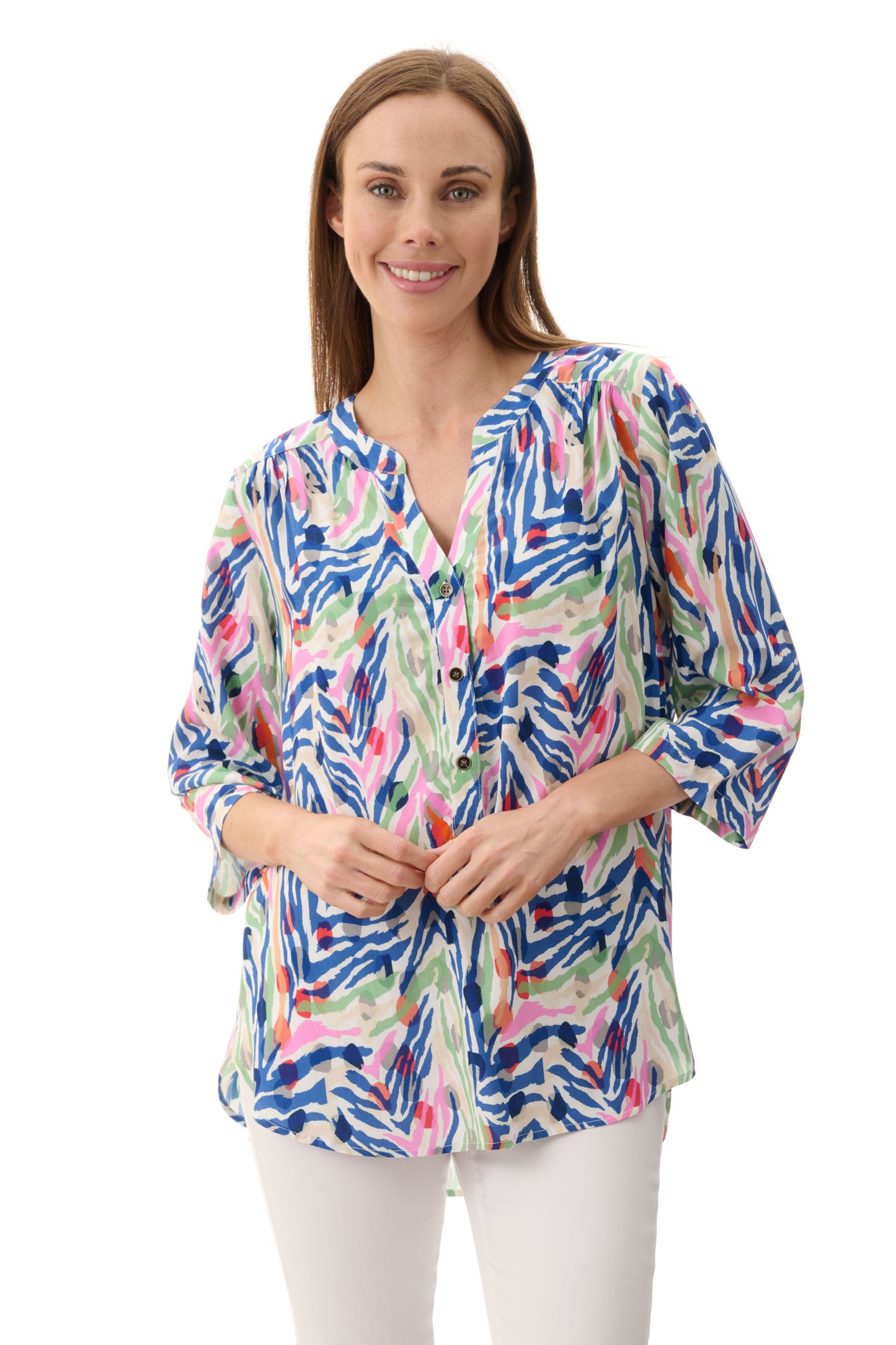 Givoni Cactus Multi Colour Print 3/4 Sleeve Shirt 6MR28C