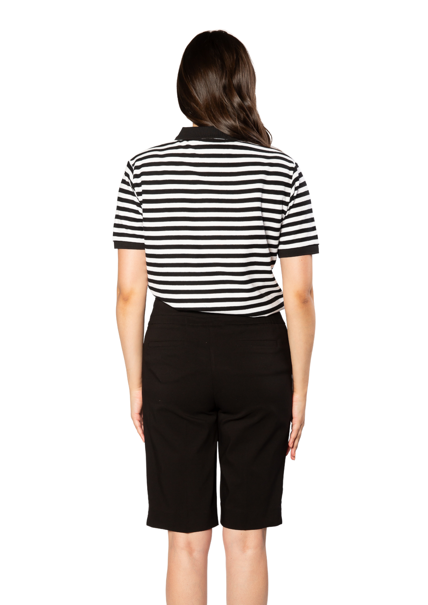 Pull on bengaline knee length short #6255 Black