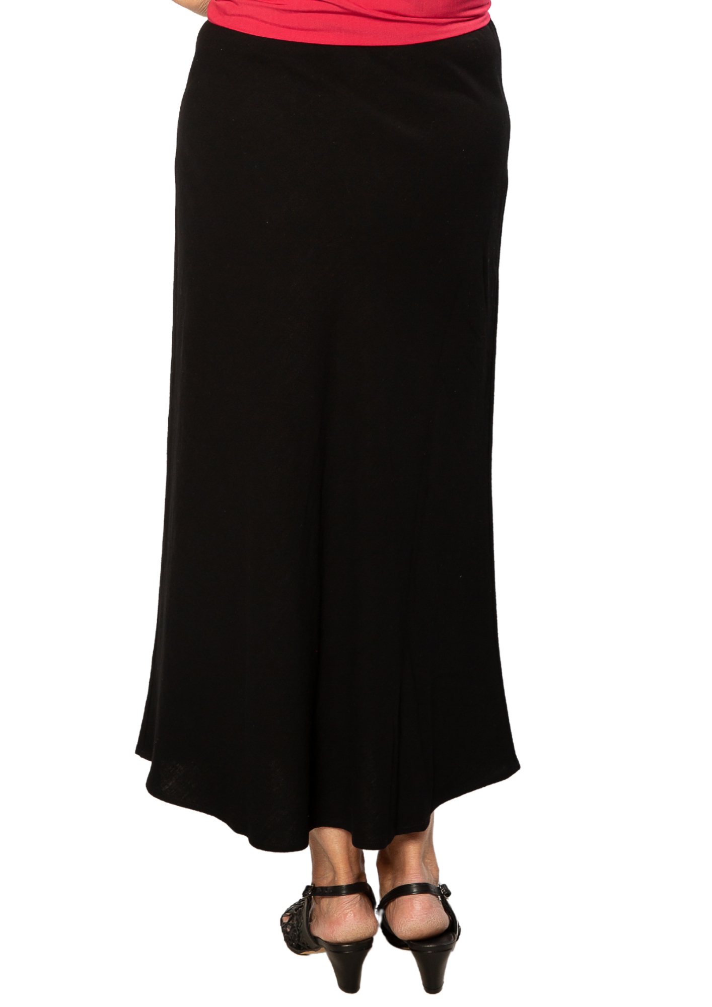 Linen Blend Drawstring Skirt 4225 - Black
