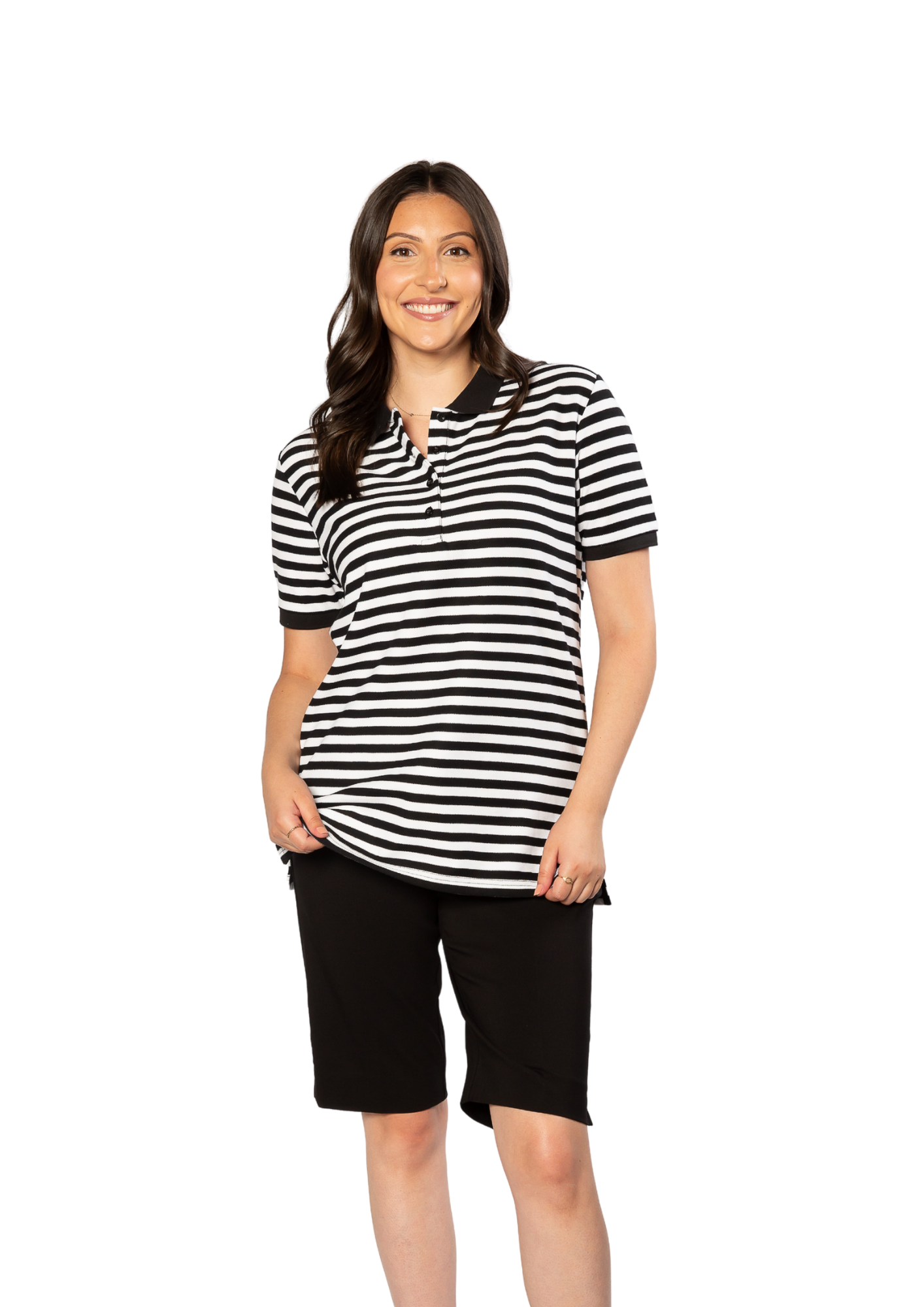 Pull on bengaline knee length short #6255 Black