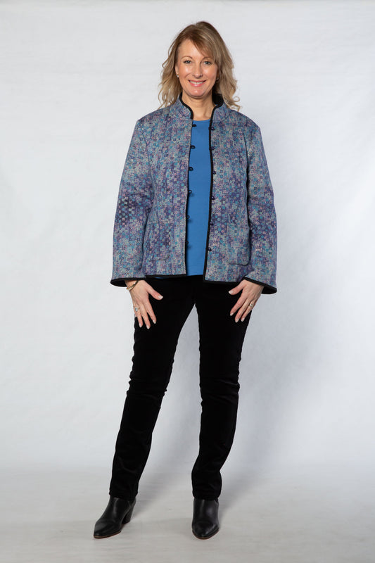 Reversible oriental Jacket #9421 BLUE/BLACK