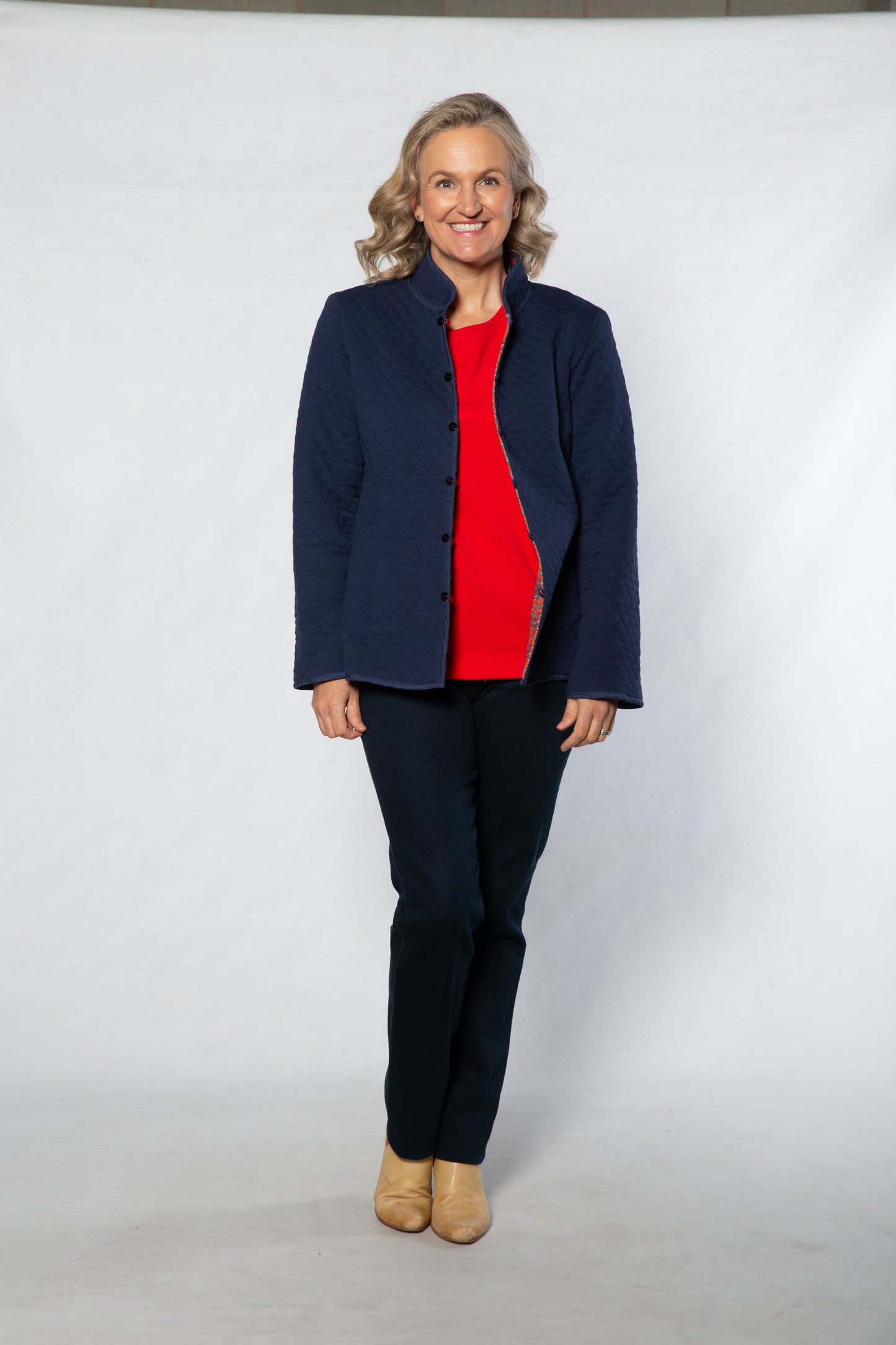 Reversible oriental Jacket #9421 RED/NAVY