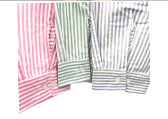 Cotton Long sleeve stripe shirt #3086 - PINK
