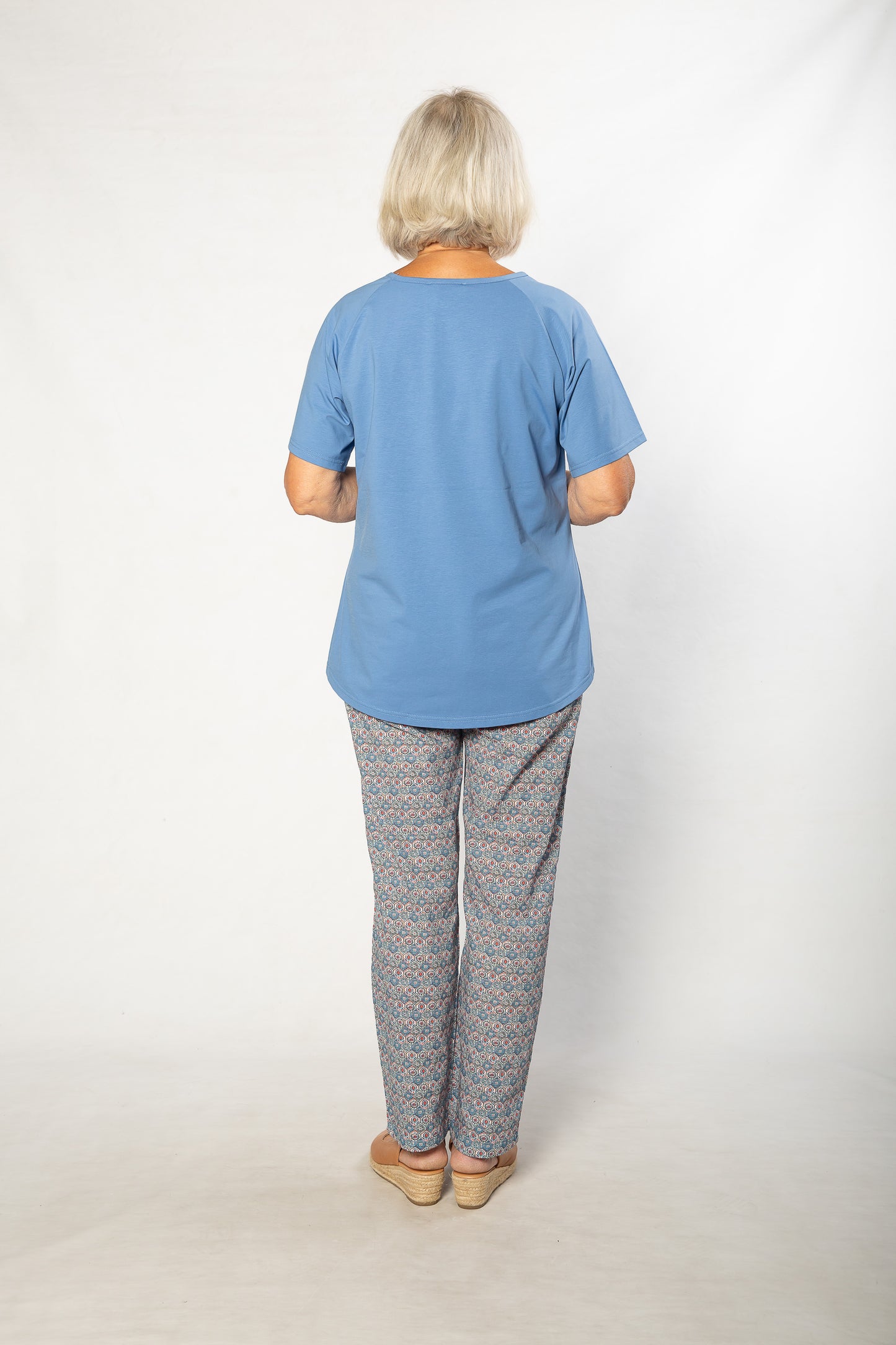 Stretch Raglan Sleeve round neck T-Shirt #149 - Blue