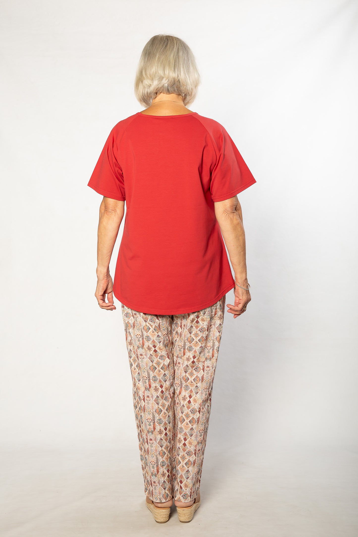 Stretch Raglan Sleeve round neck T-Shirt #149 - Cranberry