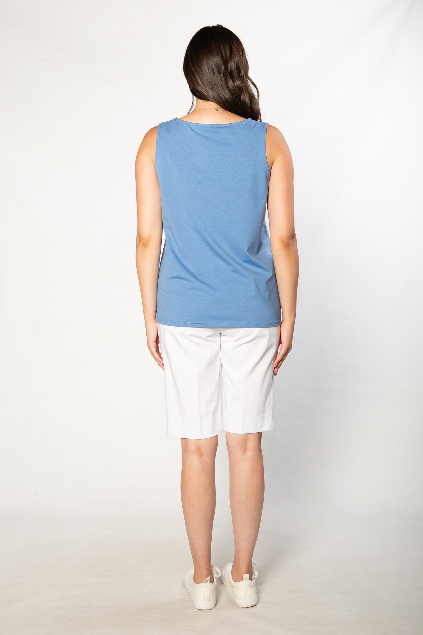 Sleeveless stretch cotton top #115 Blue