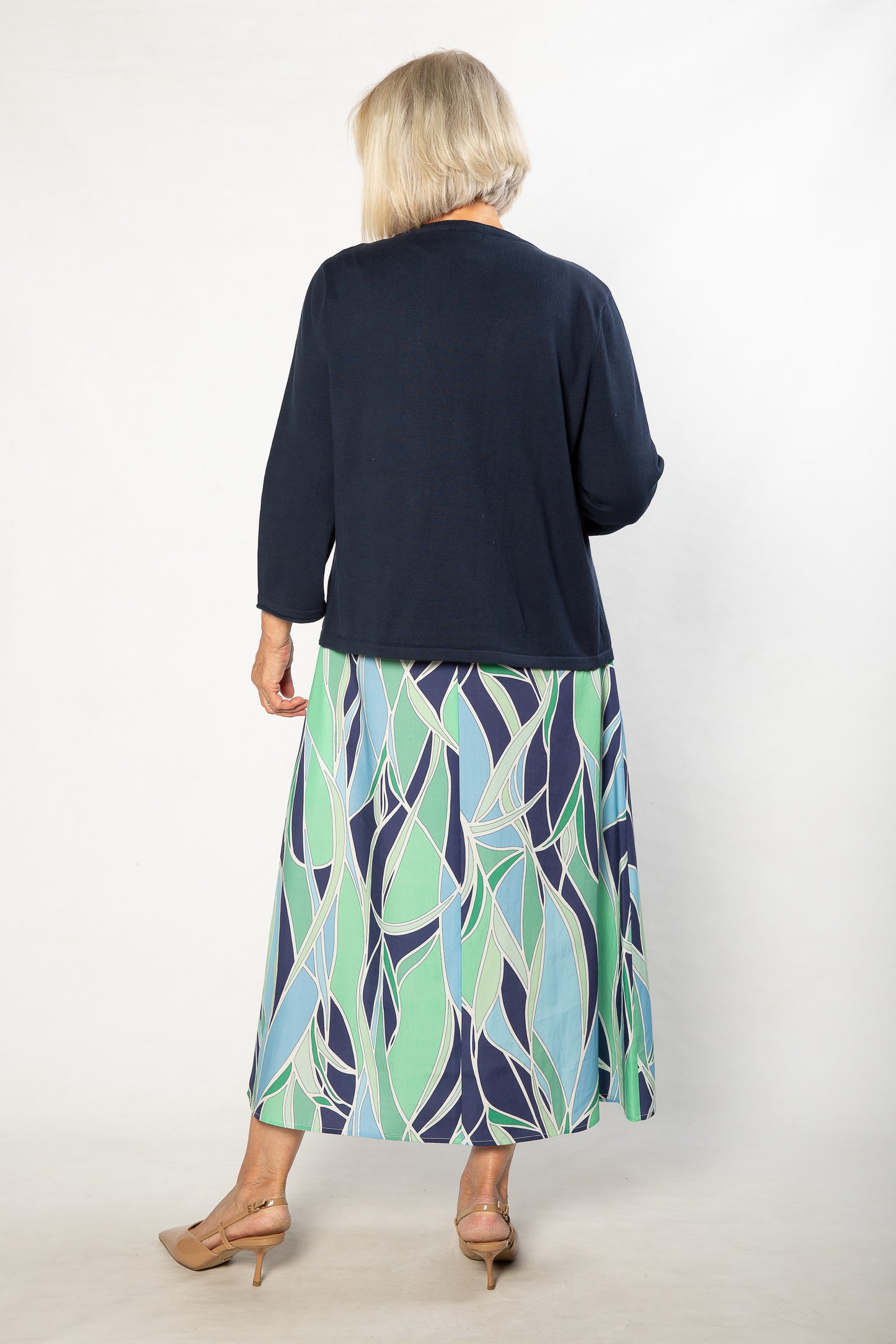 Gaudi Ocean Blues print Sleeveless Shift Dress 7811 - Green/Blue