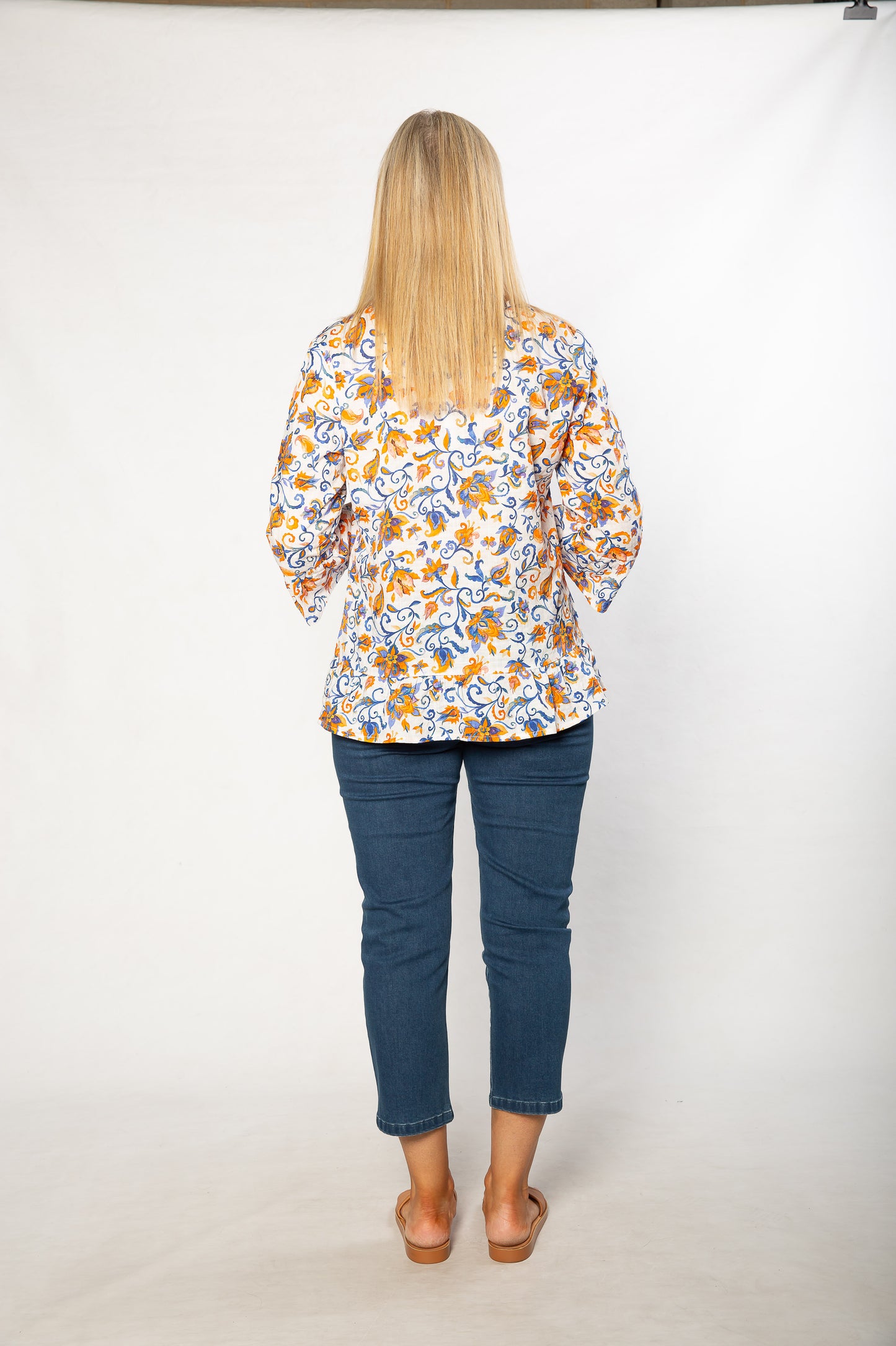 Soft Cotton Persian Tulip Top with ruffle cuffs #554