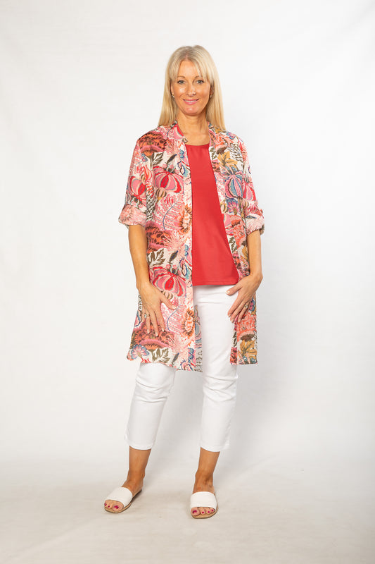 Sleeveless stretch cotton top #115 Cranberry