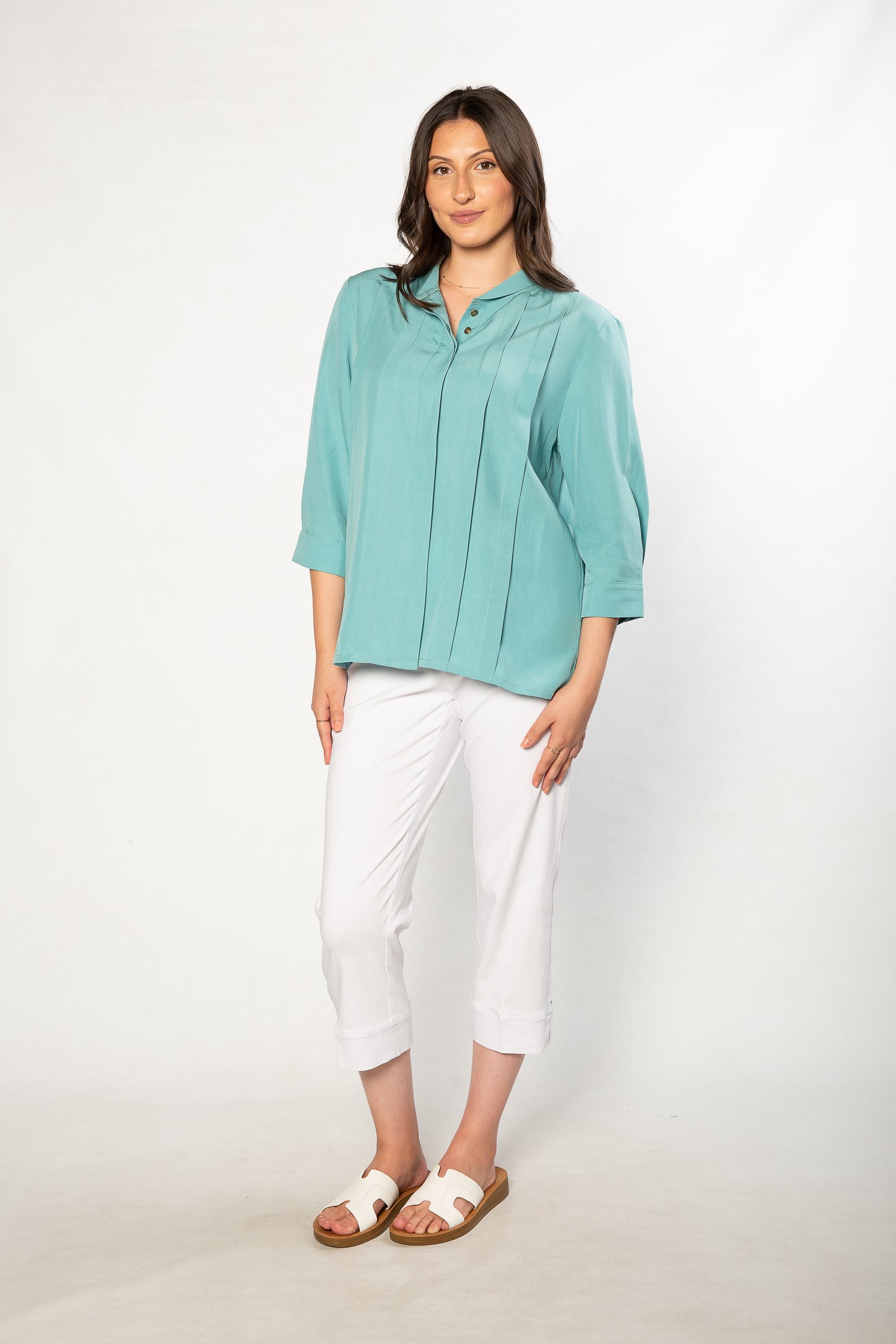 Stretch Cotton Crop Capri Pant Jean - #6077 White