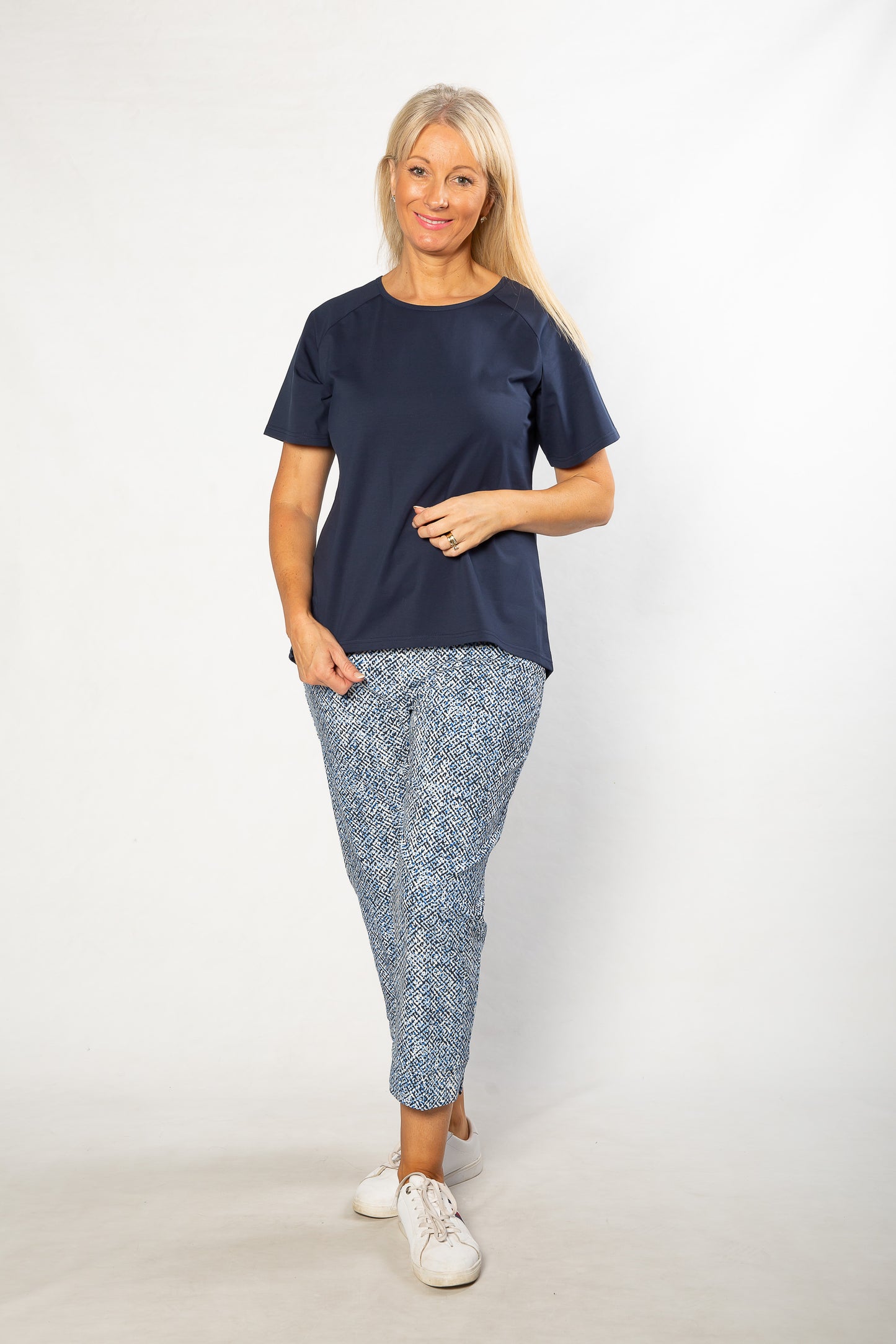Stretch Raglan Sleeve round neck T-Shirt #149 - Navy