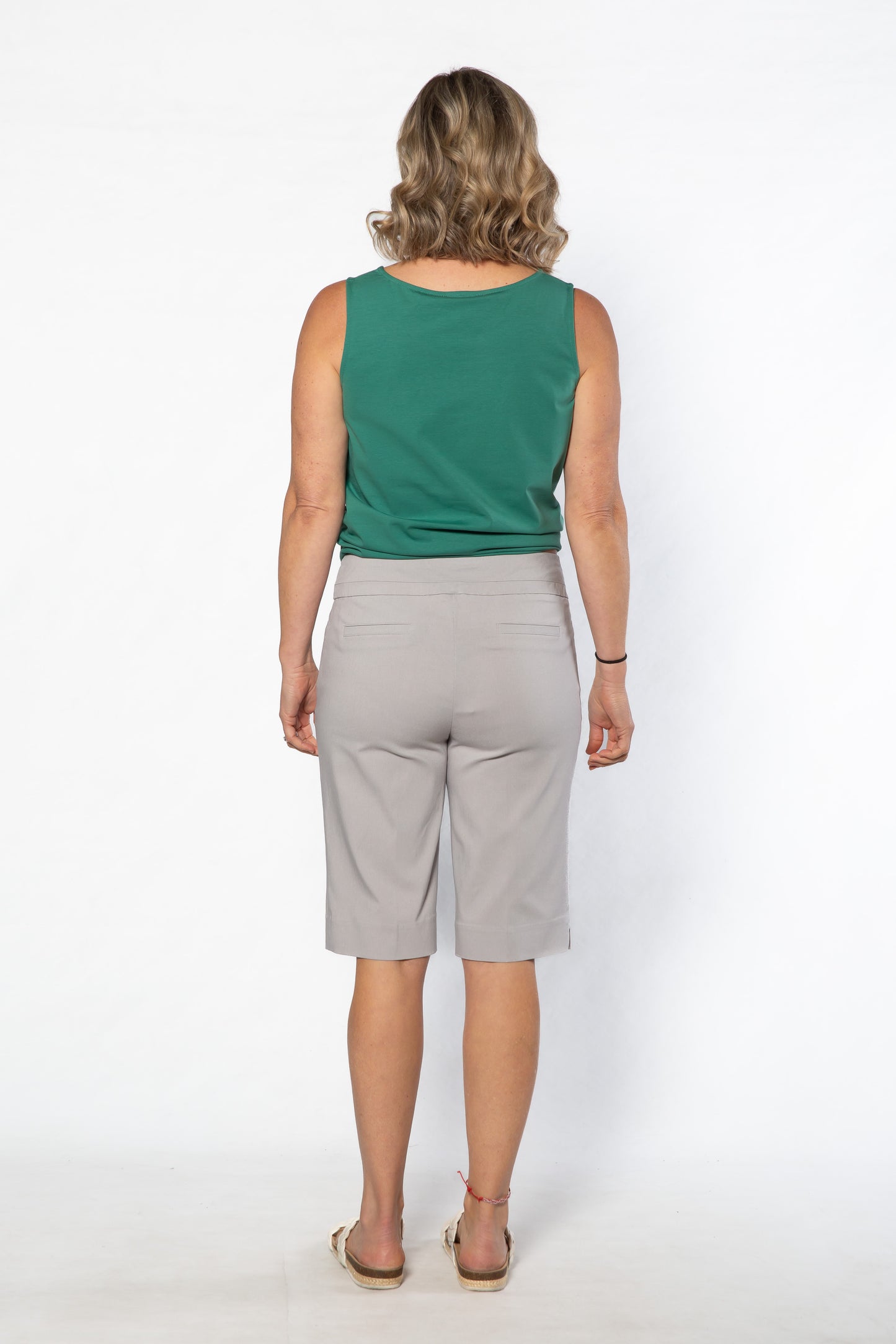 Sleeveless stretch cotton top #115 Sage
