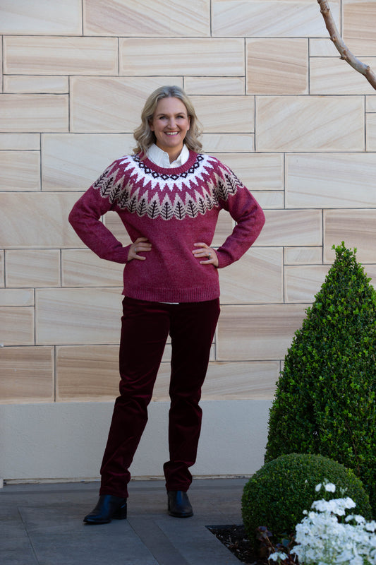 Two way stretch cord pull on pant with patch pockets #6007 Shiraz