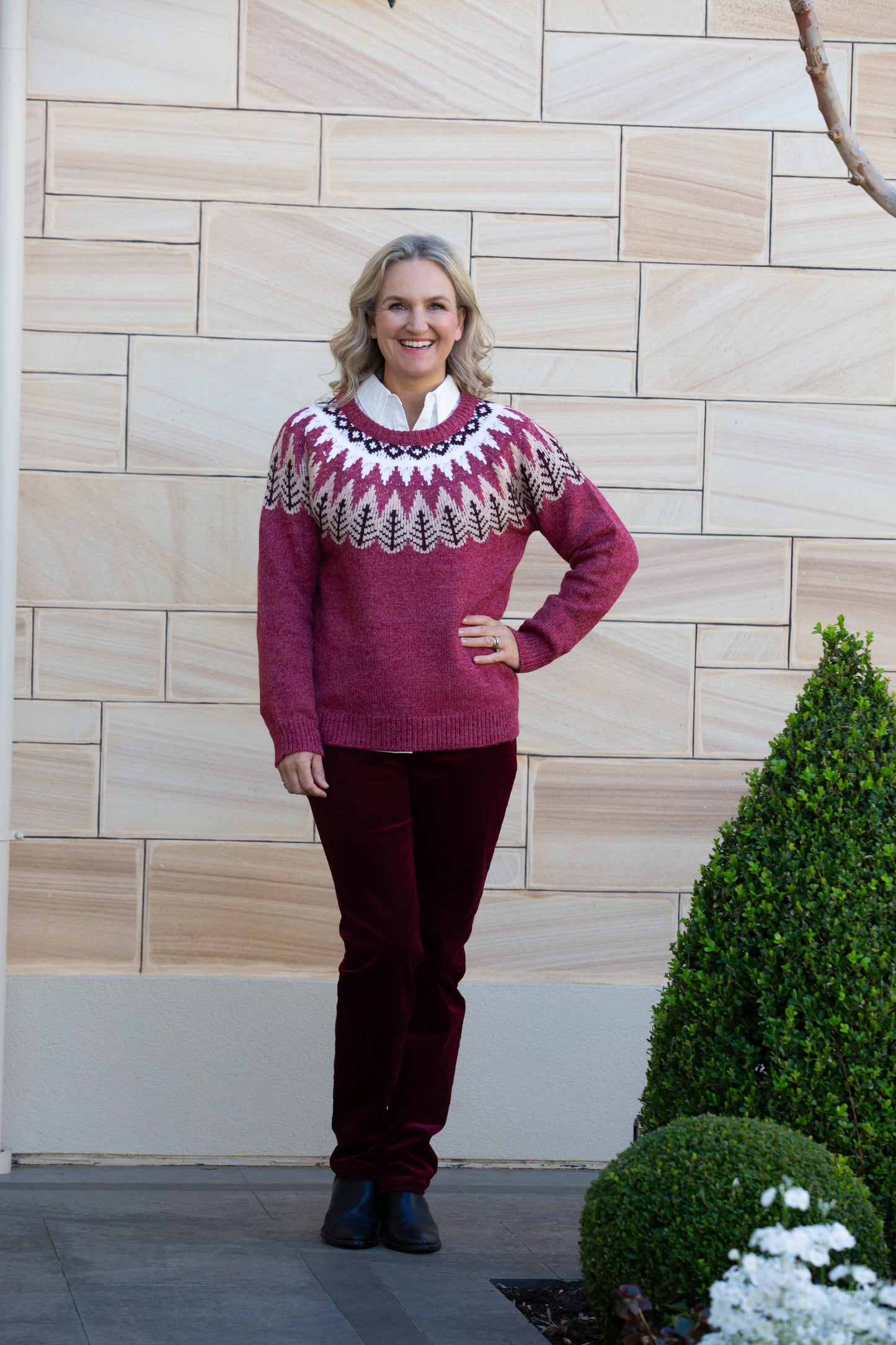 Two way stretch cord pull on pant with patch pockets #6007 Forest