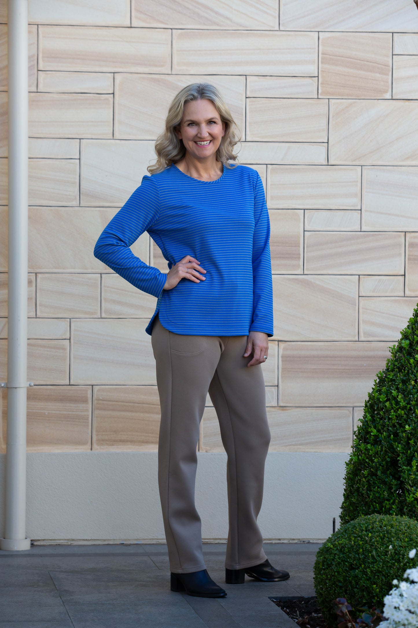 Draw cord leisure pant with pockets #6621 Latte