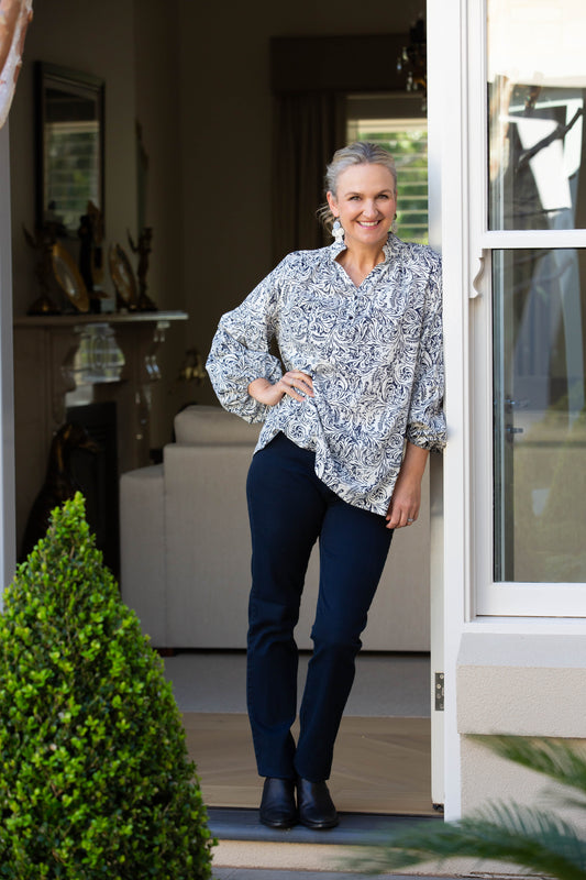 Straight leg 5 pkt stretch denim jean #6945 Indigo