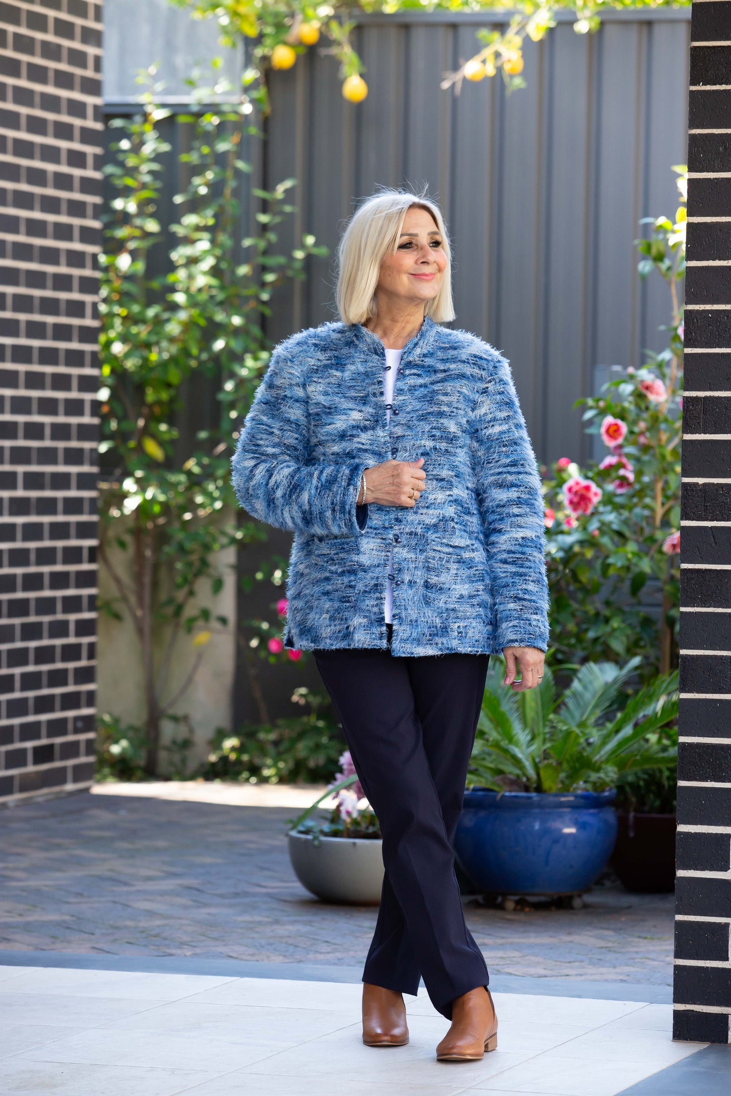 Reversible oriental jacket #9520 Blue & Navy