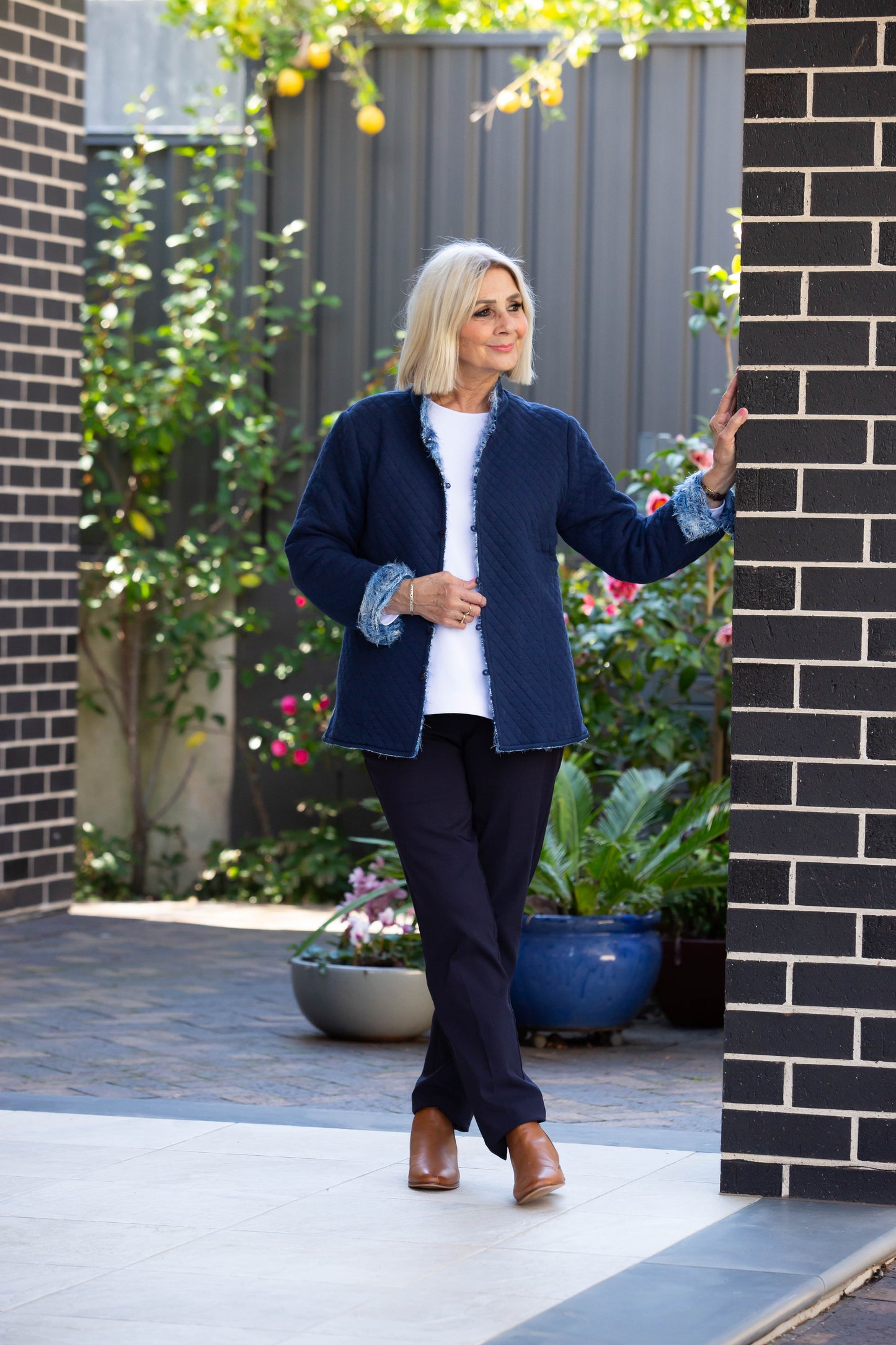 Reversible oriental jacket #9520 Blue & Navy