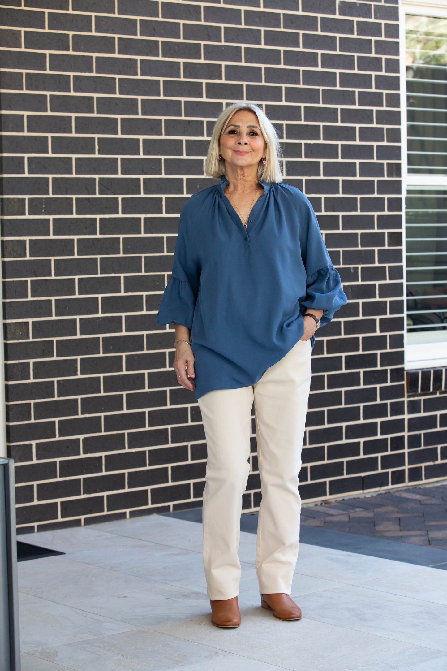 Straight leg 5pkt stretch denim jean #6945 Natural