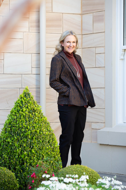 Zip-up cotton blend print jacket with seam pockets 9381 Black Multi