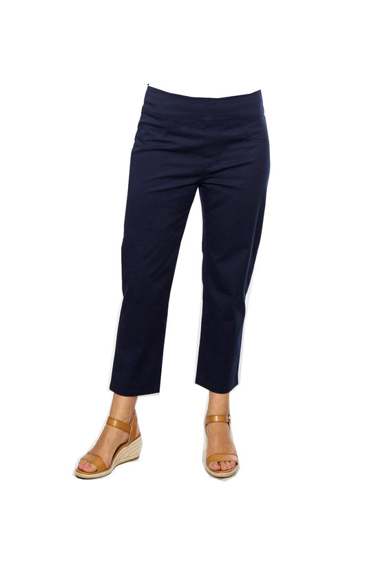 Stretch cotton crop capri pant #6088 Navy