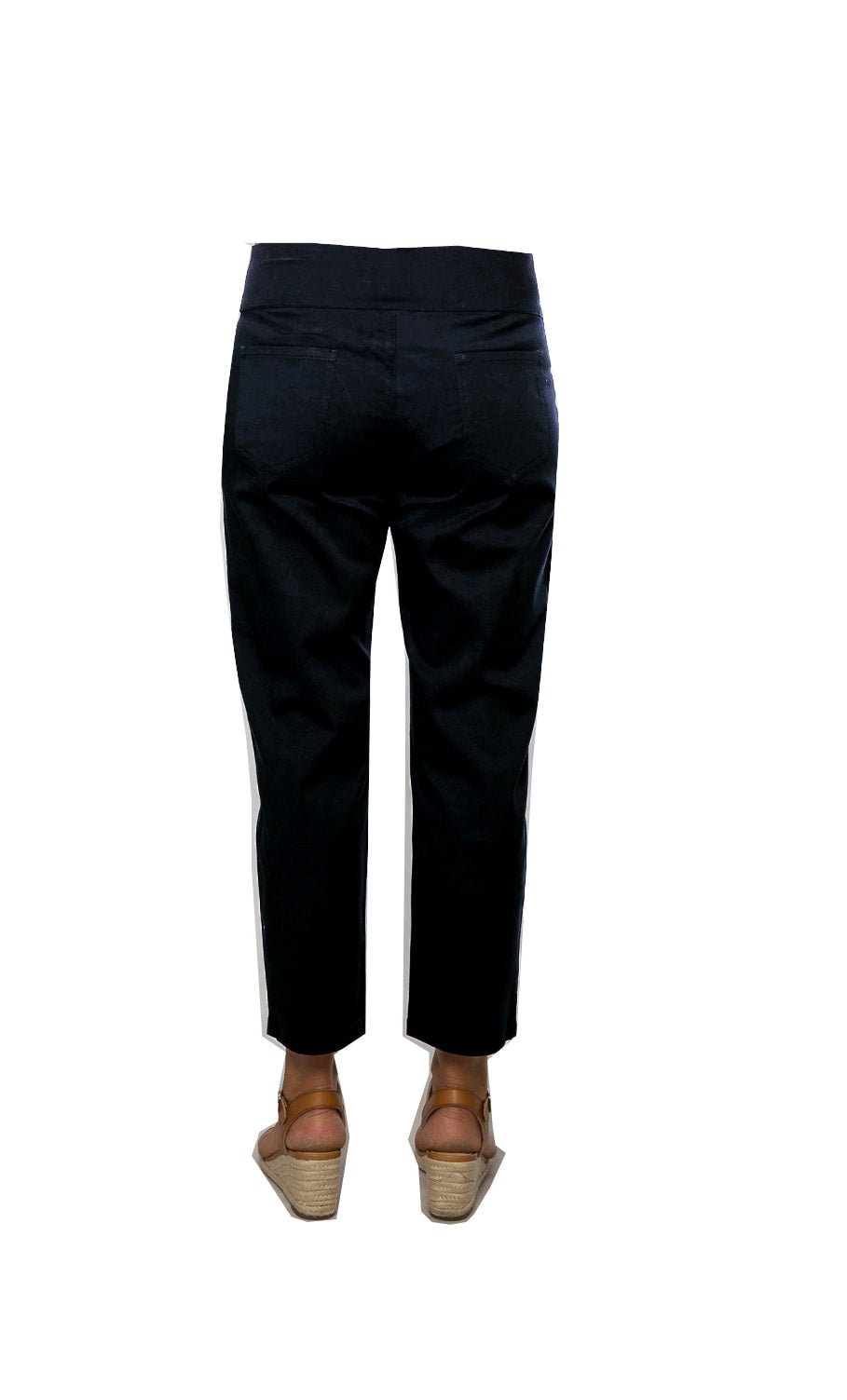 Stretch cotton crop capri pant #6088 Black