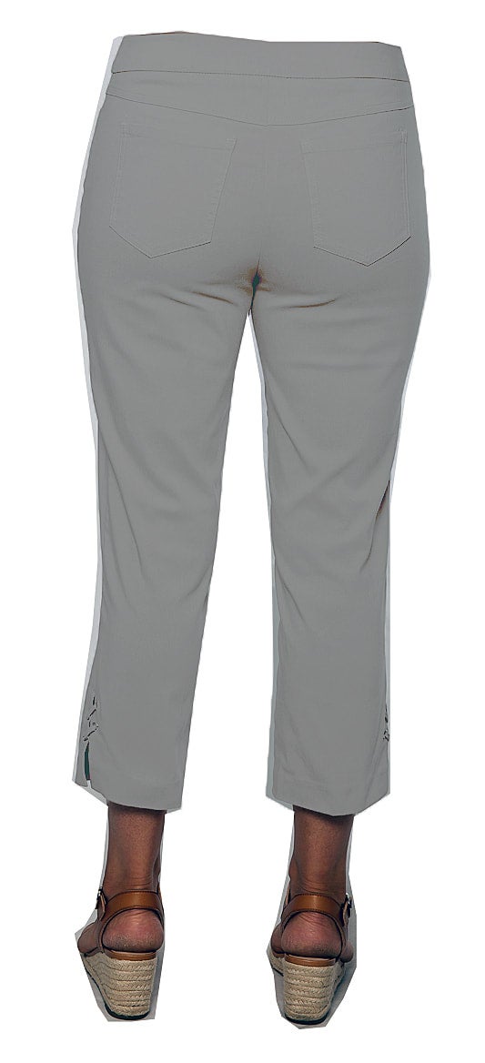 Stretch bengaline crop pant #6718 Grey Mist