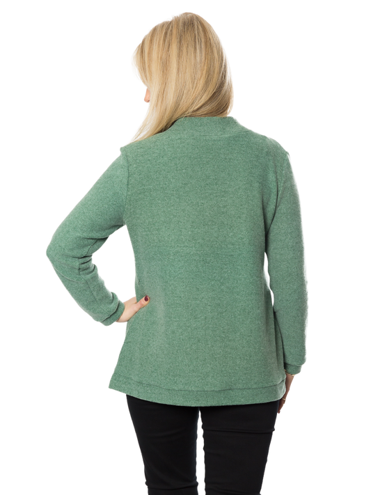 V-Neck A-line Knit sweater -  #590 Green