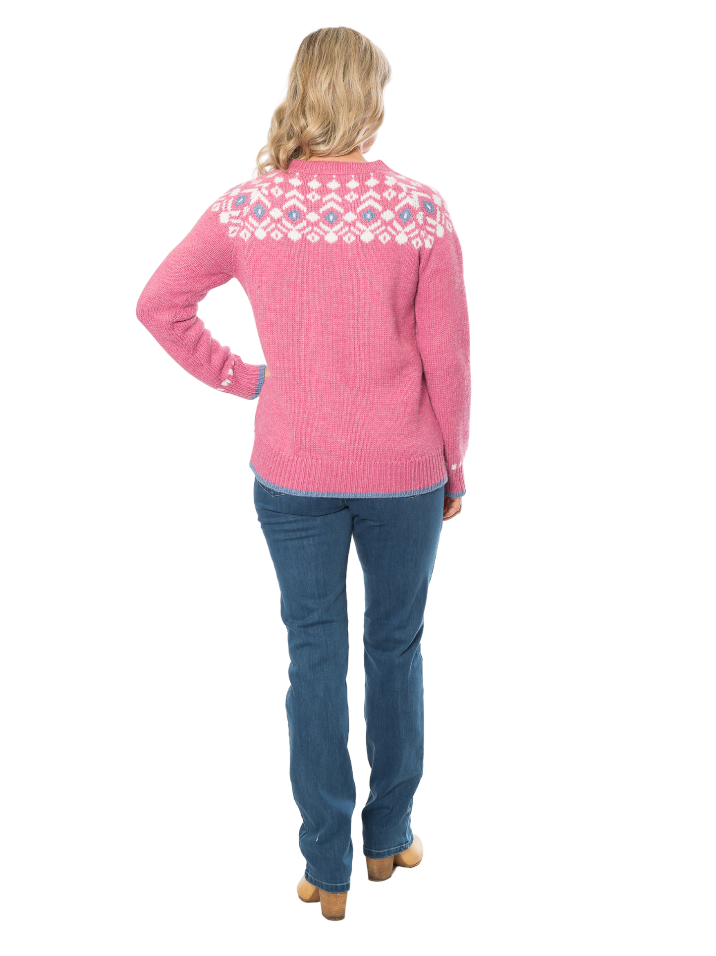 Fairisle knit sweater #5190 Pink