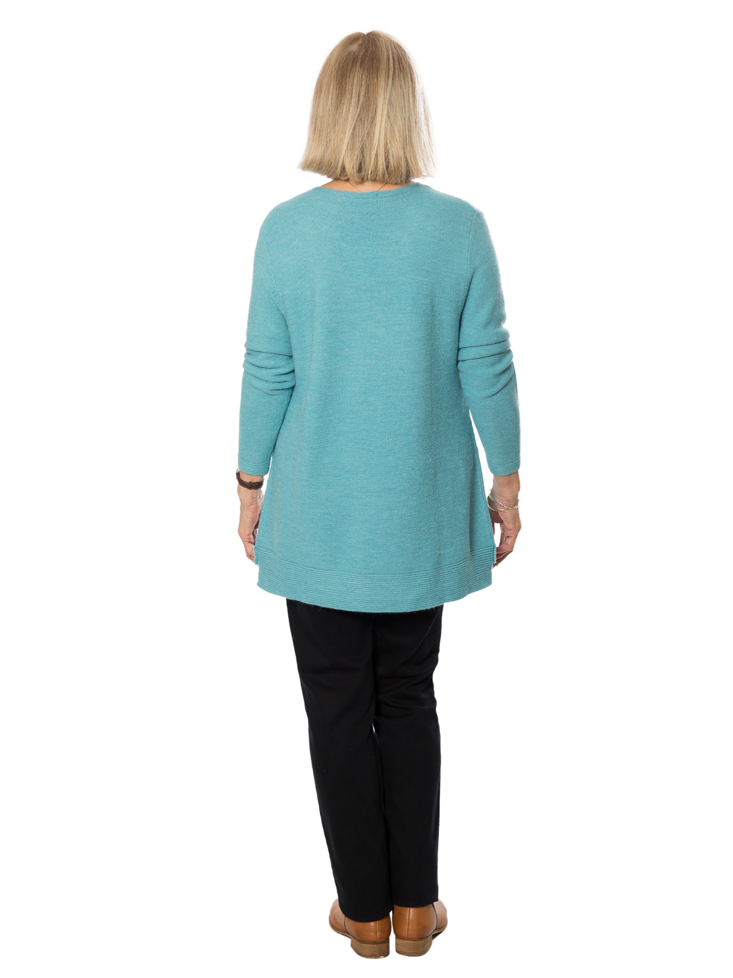 A-line round neck Knit Tunic #5521 Sea Mist