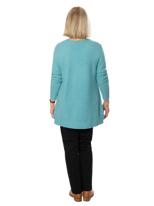 A-line round neck Knit Tunic  #5521 Sea Mist