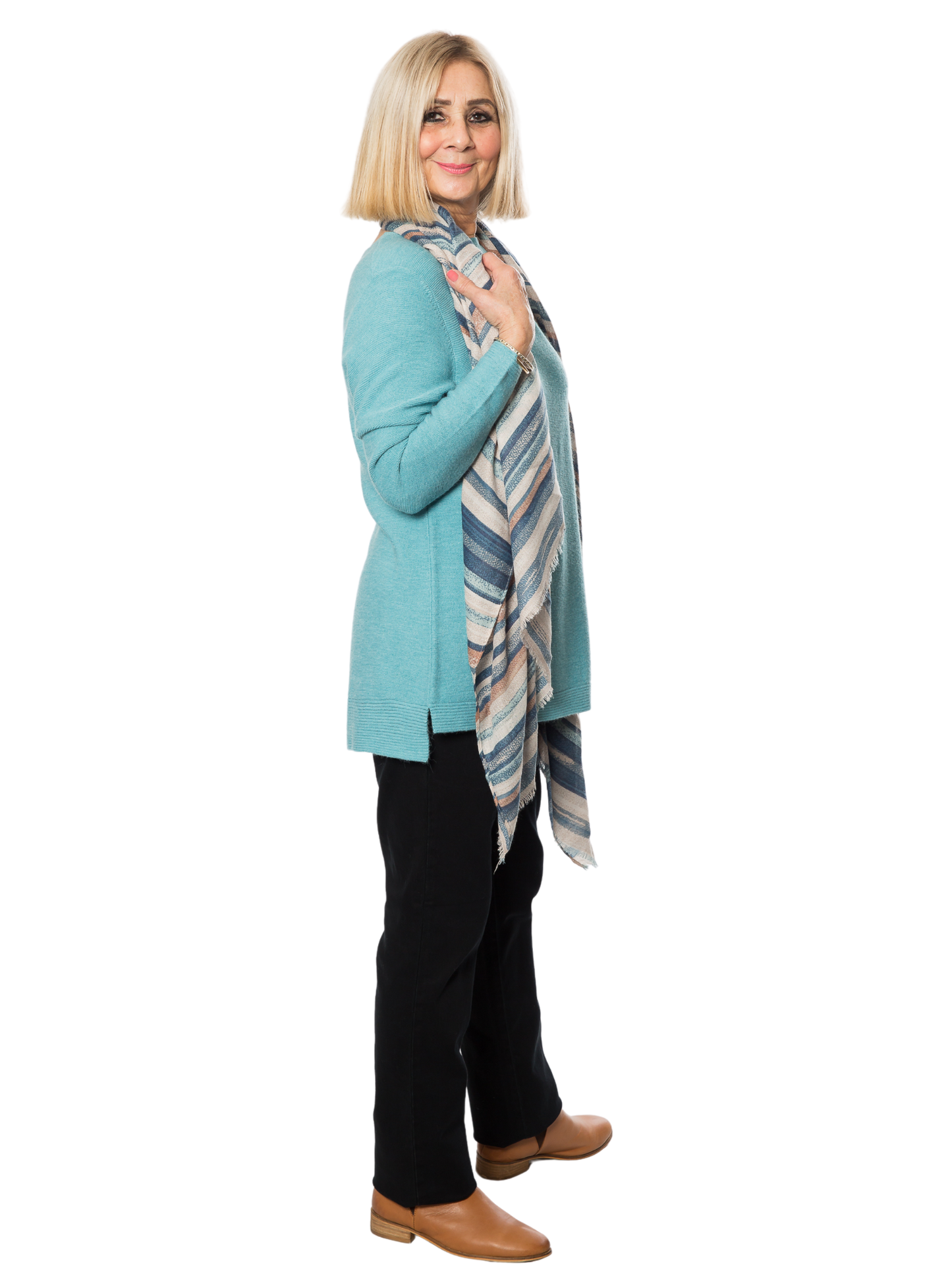A-line round neck Knit Tunic #5521 Sea Mist