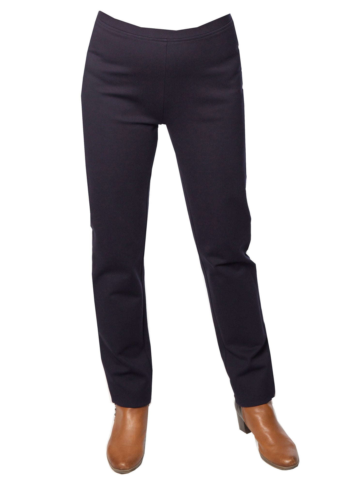 Ponti Capri Flat front, pull on pant #6936 Navy