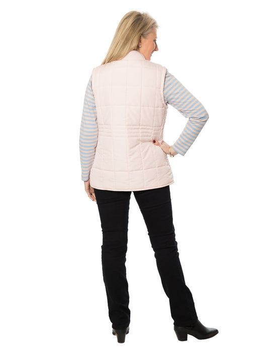 Quilted vest with detail stitching at waist & sides #2412 Blush