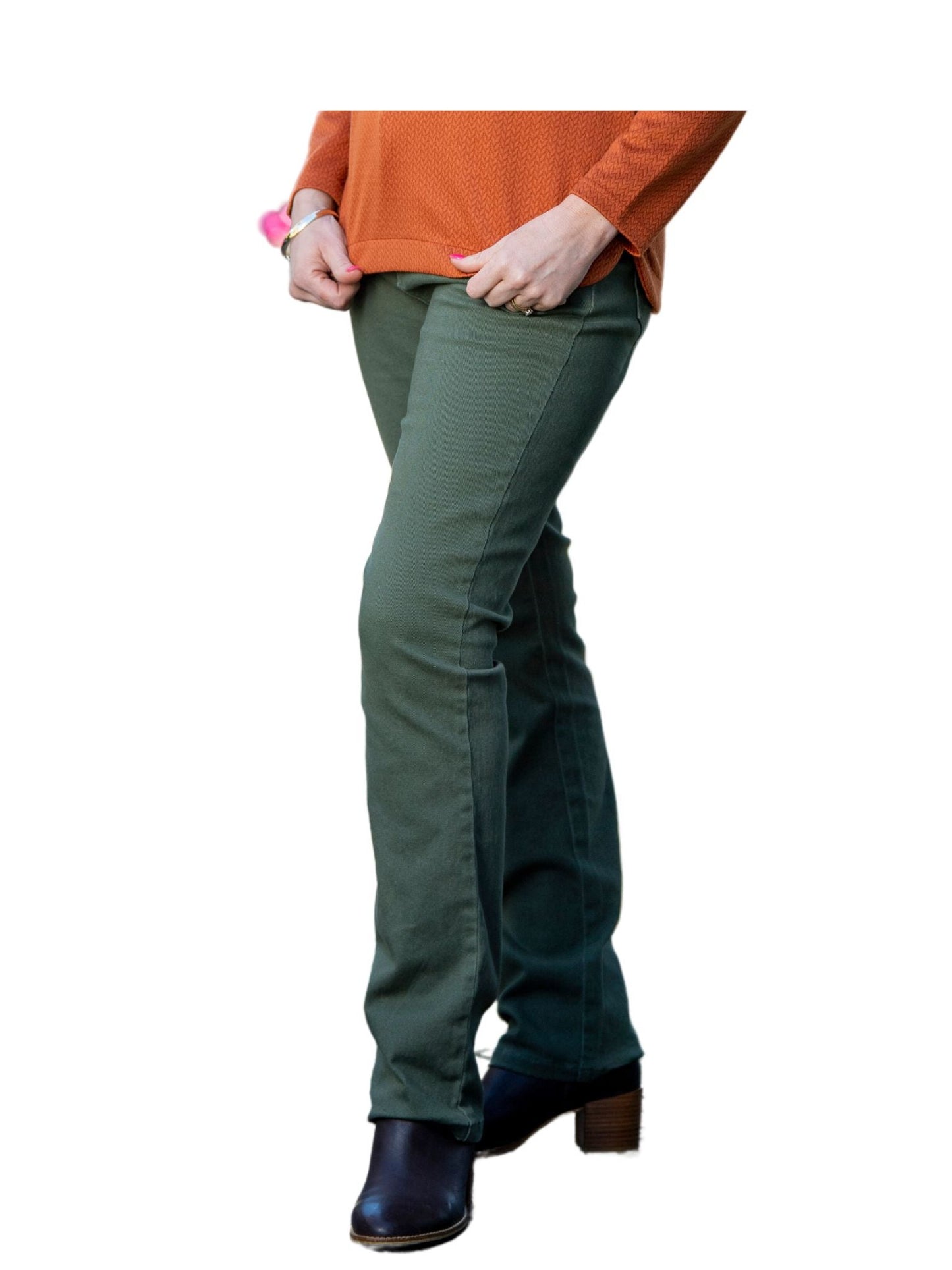 Stretch cotton 5 pocket jean #6945 Green