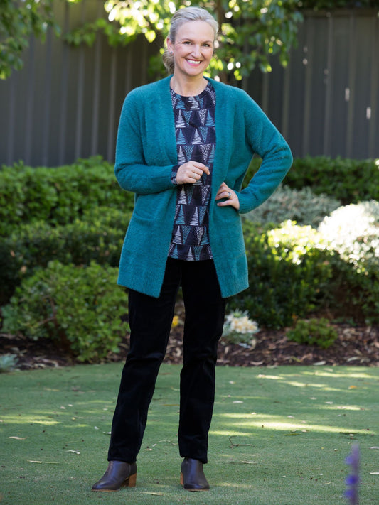 Two way stretch cord pull on pant with patch pockets #6007 Navy