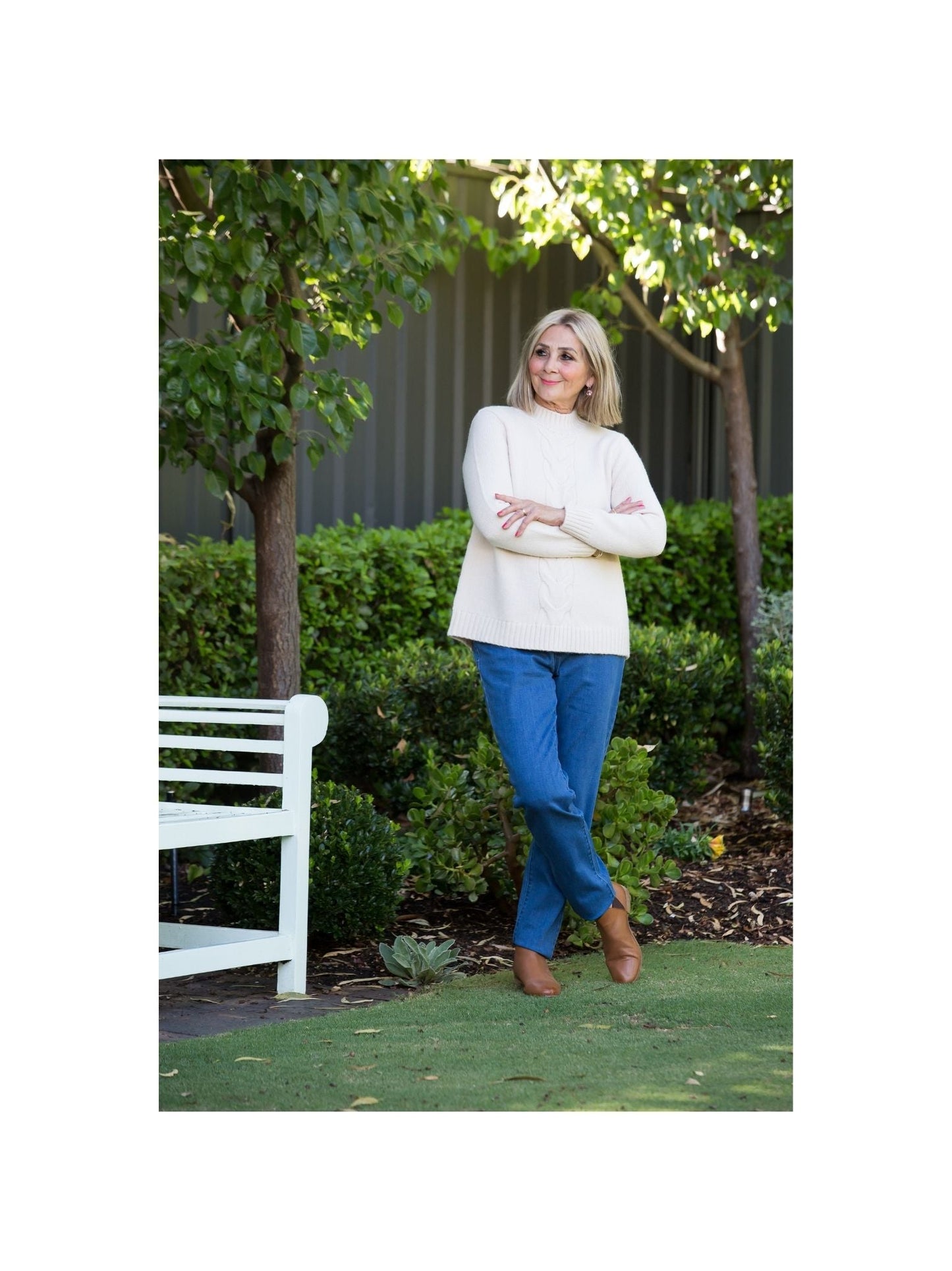 Flat Front Pull-on Capri Stretch Denim Jean #6920 Stonewash