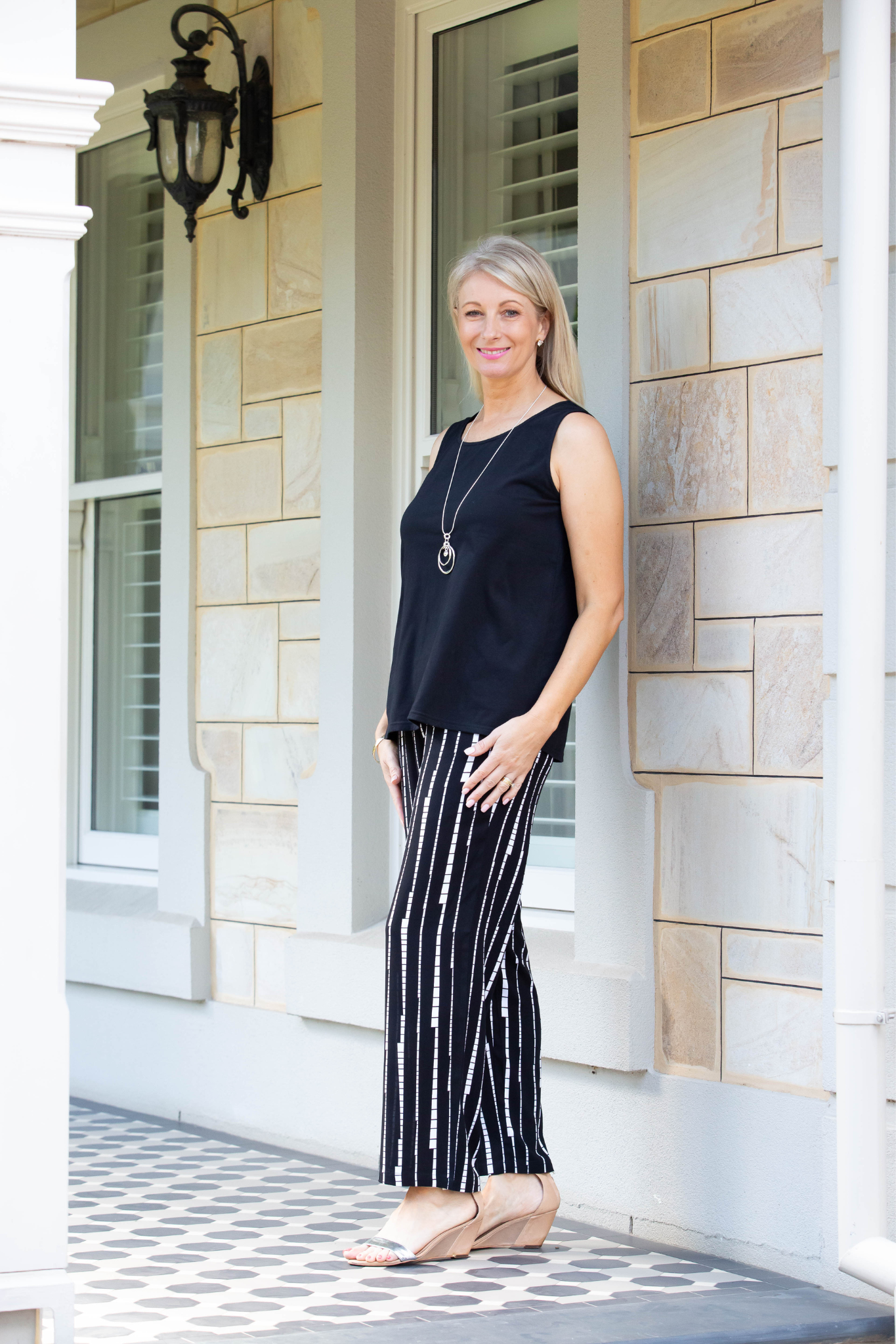 Sleeveless stretch cotton top #115 - Black