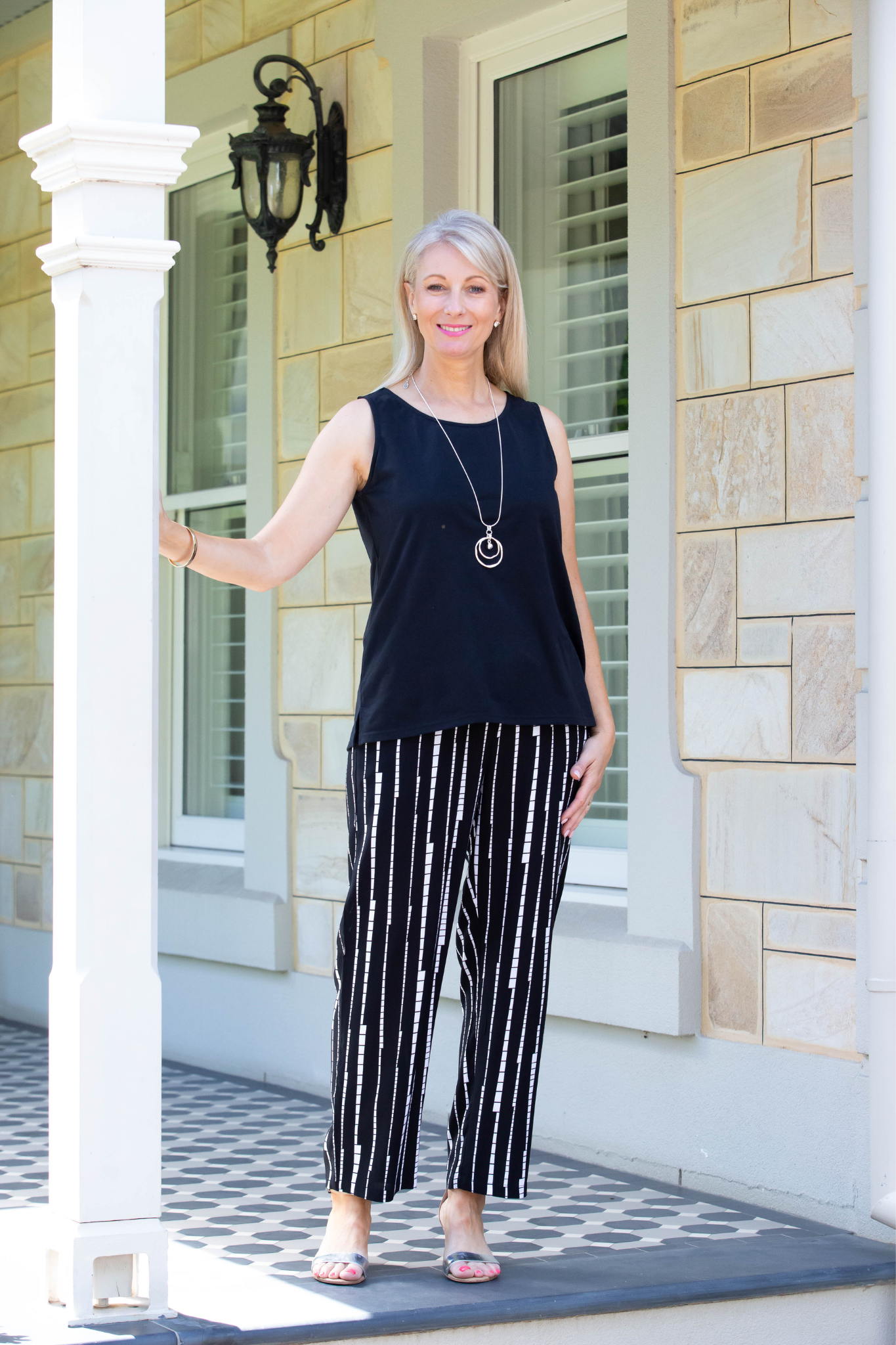 Sleeveless stretch cotton top #115 - Black