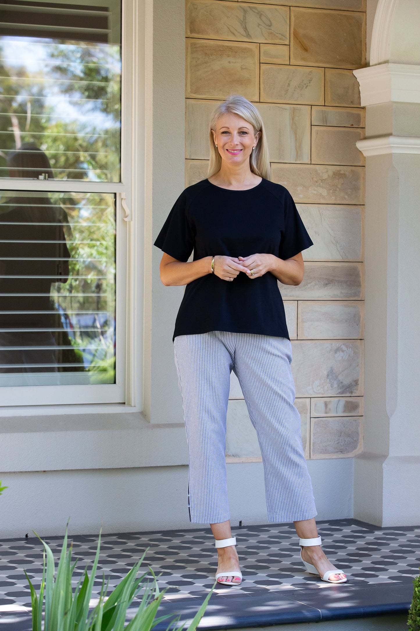 Stretch Raglan Sleeve round neck T-Shirt #149 - Black