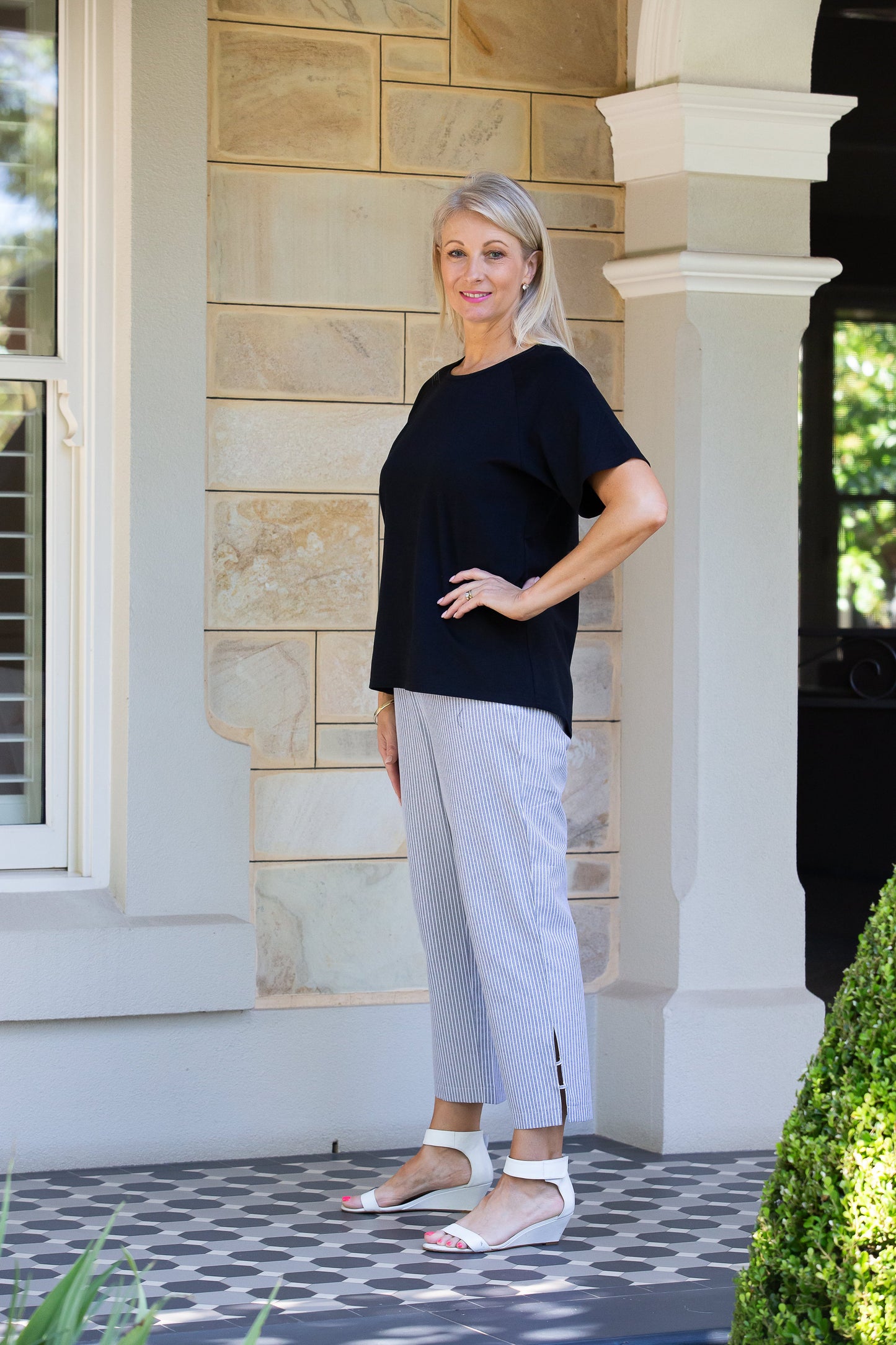 Stretch Raglan Sleeve round neck T-Shirt #149 - Black