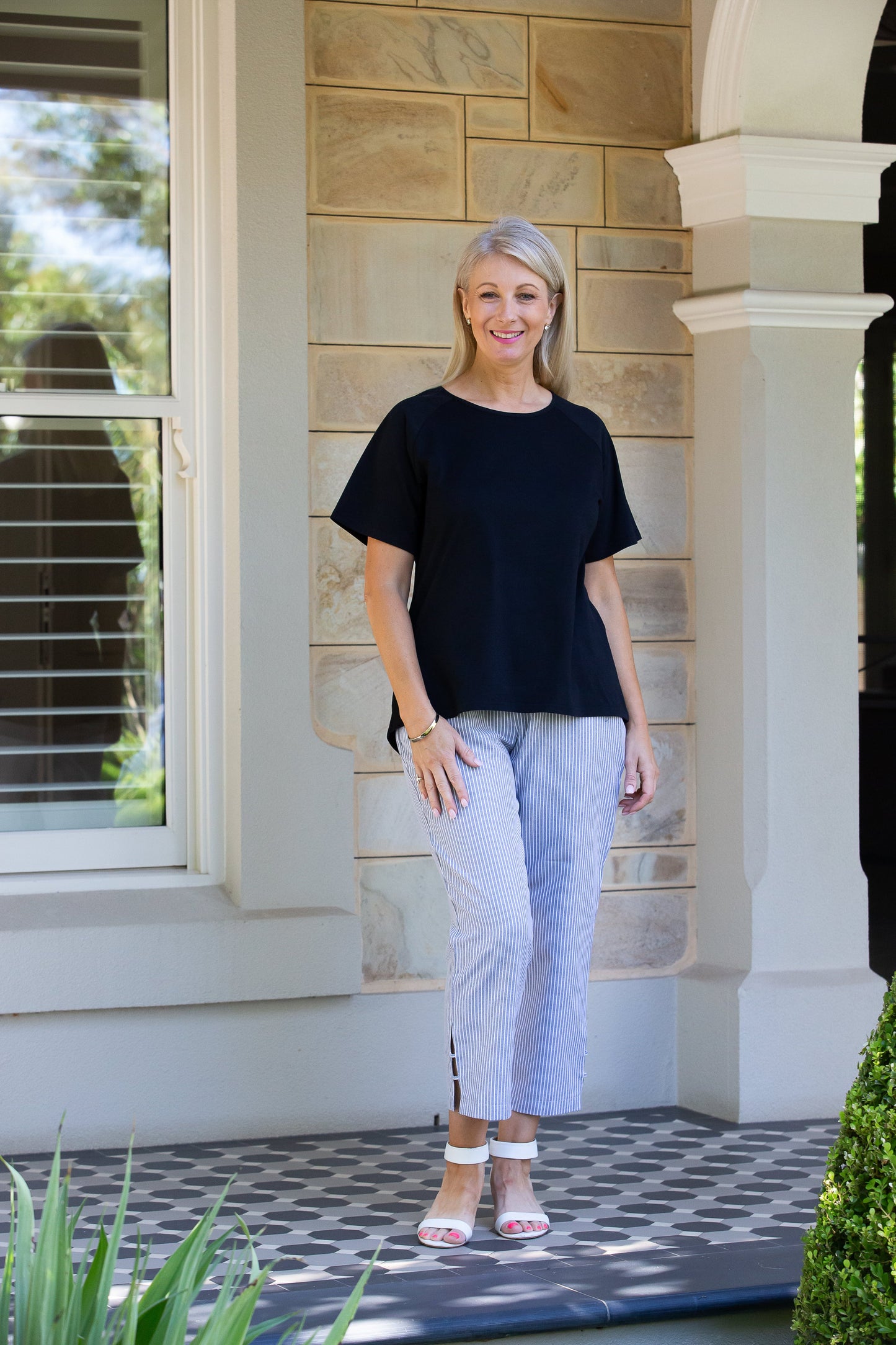 Stretch Raglan Sleeve round neck T-Shirt #149 - Black