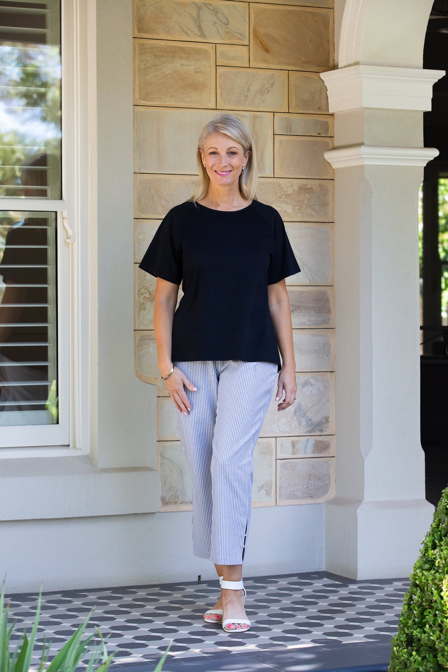 Stretch Raglan Sleeve round neck T-Shirt #149 - Black