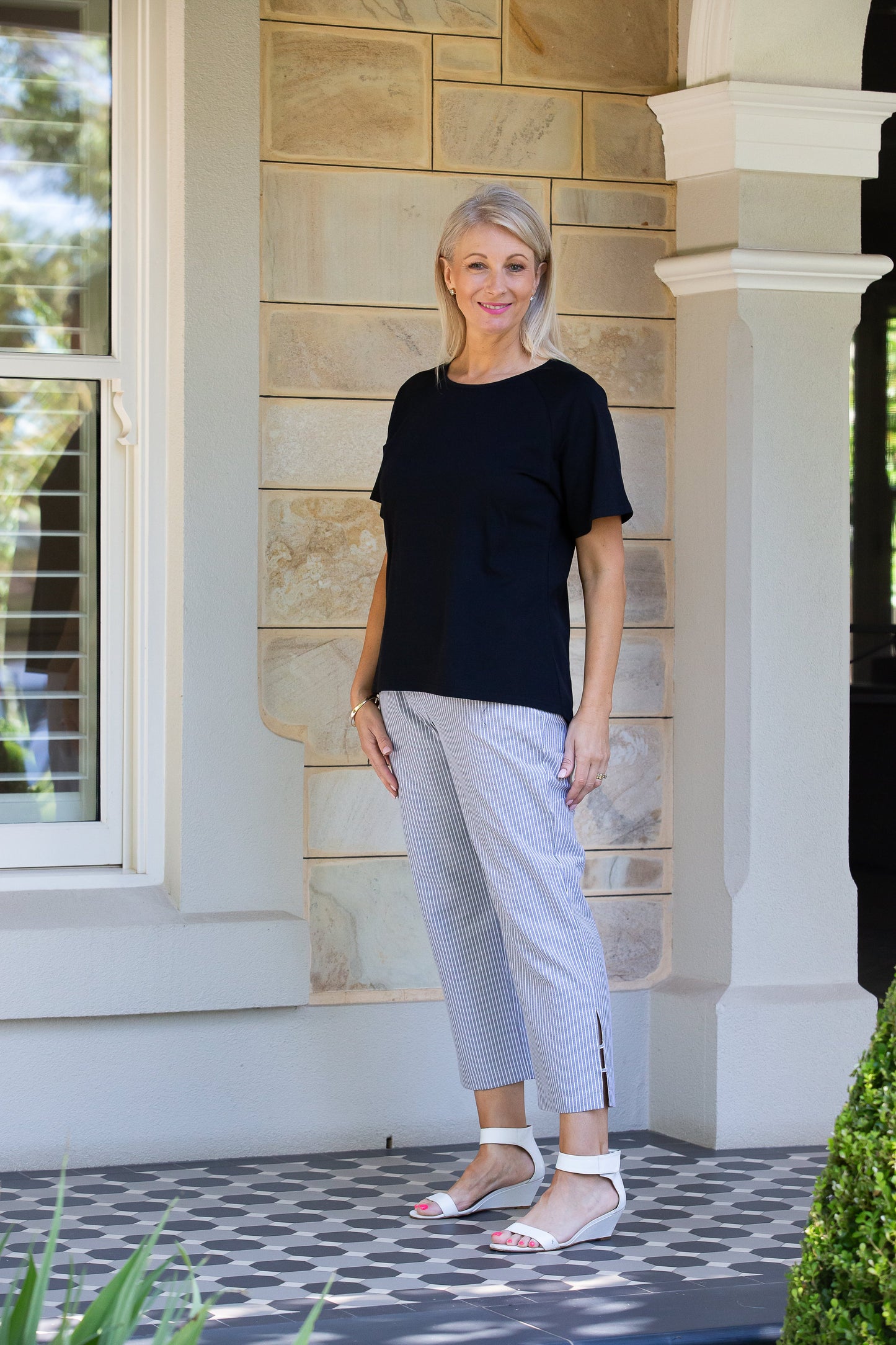 Stretch Raglan Sleeve round neck T-Shirt #149 - Black