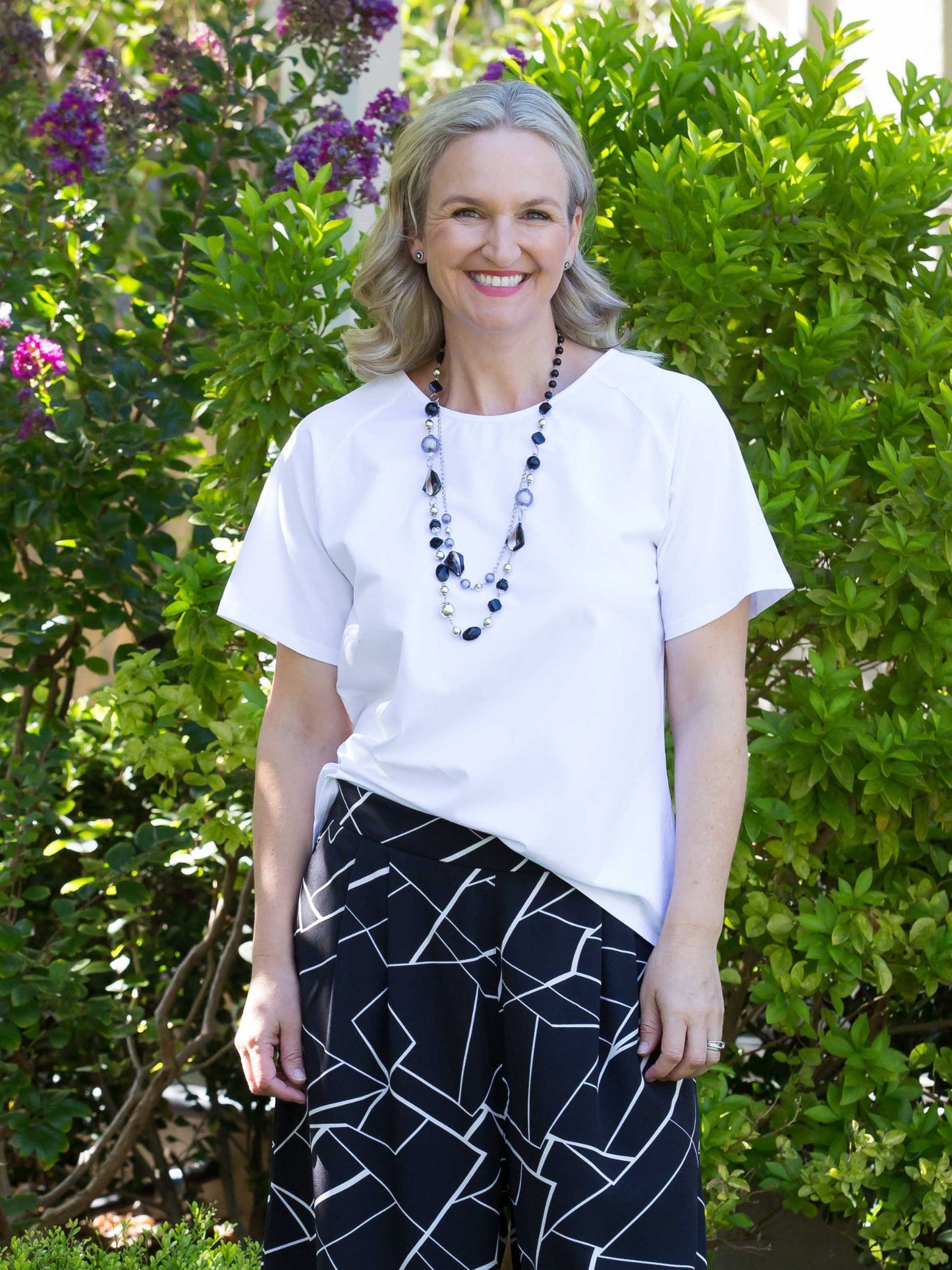 Stretch Raglan Sleeve round neck T-Shirt #149 - White